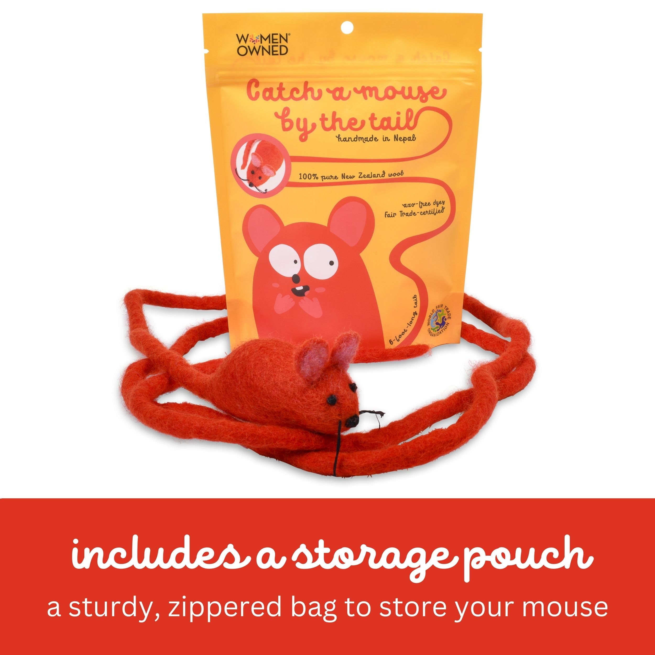 Catch A Mouse By The Tail Wool Cat Mouse Toy With A 6-Foot Tail For Indoor Cats Kittens. Cute Cat Toy Mouse Cat Toy. Rat Plush T