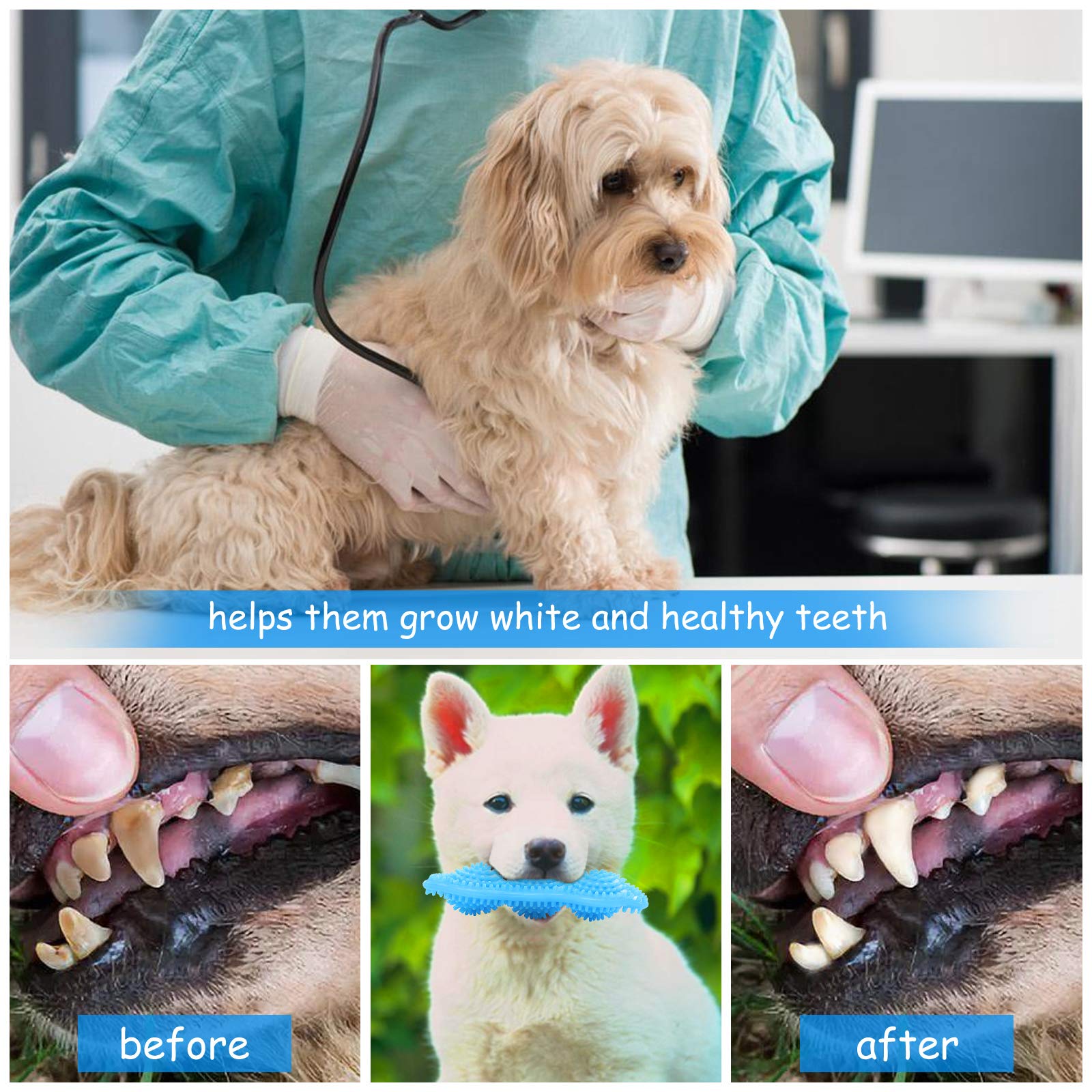 Hurray 3 Pack Puppy Chew Toys for Teething Puppies, Puppy Teething Toys, 360 Clean Pet Teeth & Soothe Pain of Teeth Growing, Pup