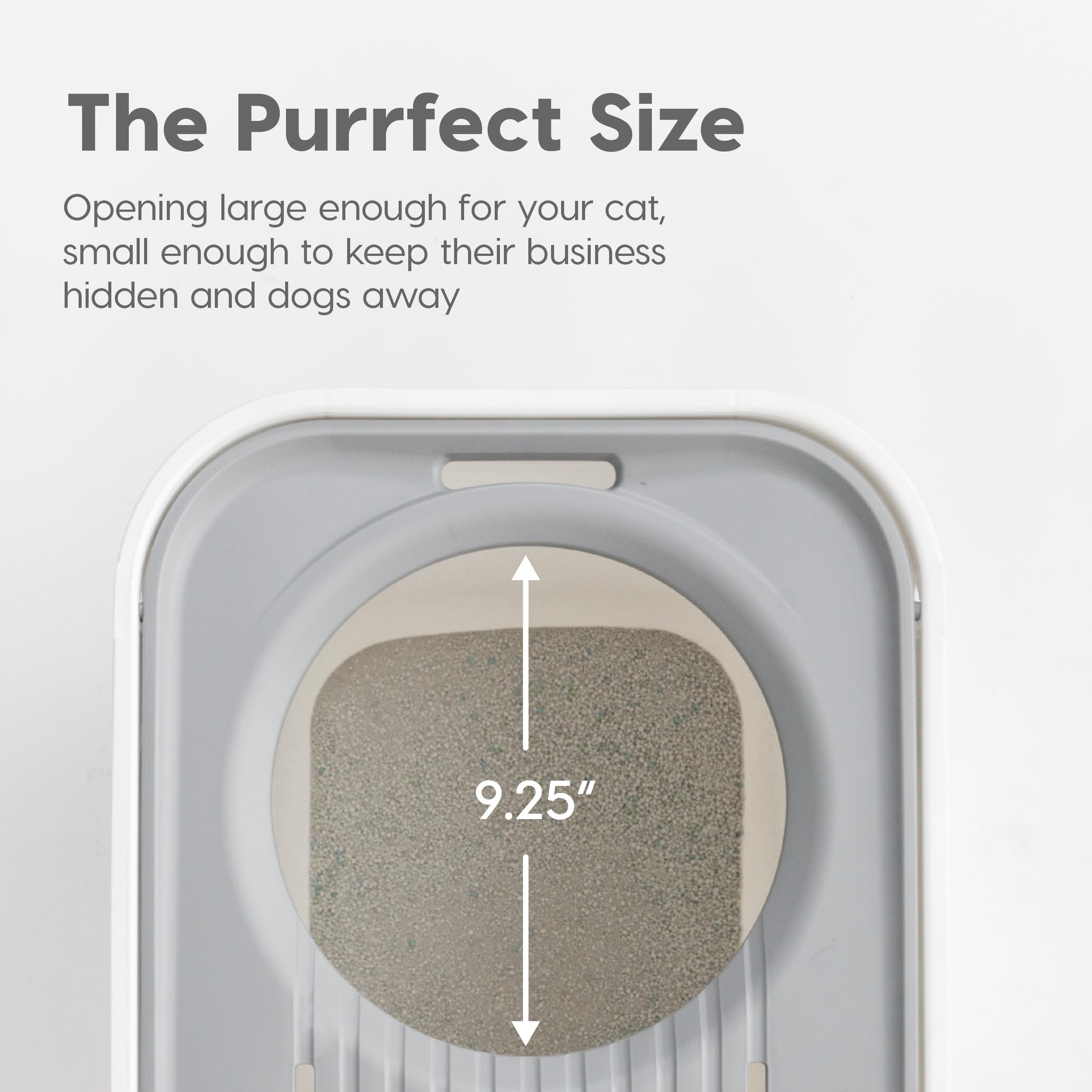 Iris Usa Cat Litter Box, Top Entry Litter Box With Scoop, Large Cat Litter Box Enclosure, Kitty Litter Box, Litter Box With Litter Catching Lid, White/Gray