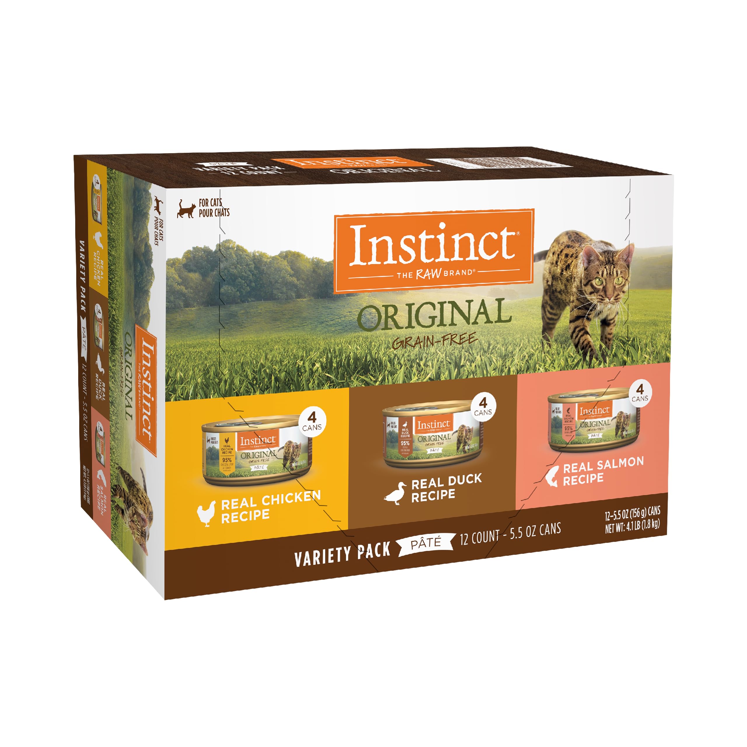 Instinct Original Grain Free Recipe Variety Pack Natural Wet Canned Cat Food by Natures Variety, 5.5 oz. Cans (Pack of 12)