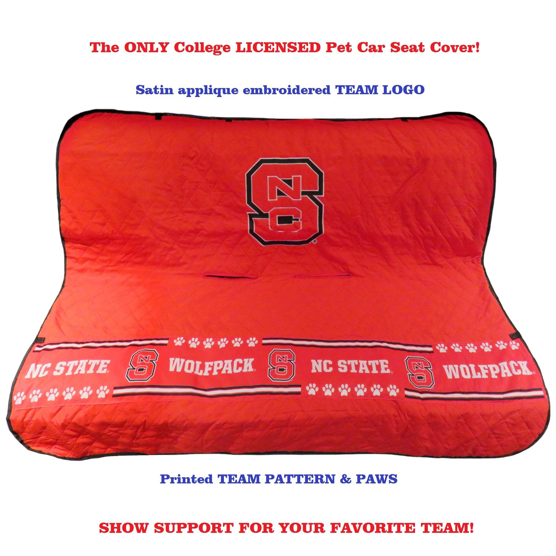 Pets First Collegiate North Carolina State Wolfpack Pet Car Seat Cover