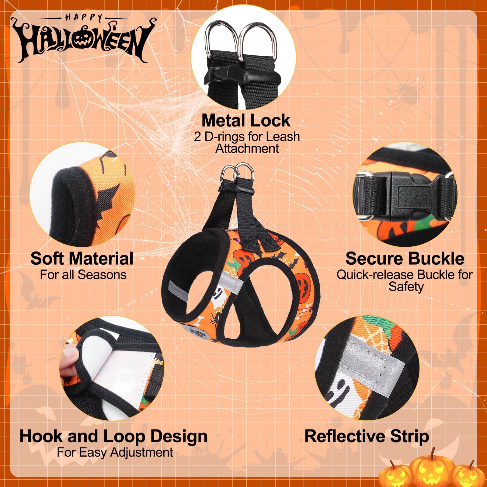 BEAUTYZOO Step in Dog Harness and Leash Set,Floral Pattern Reflective Dog Harness No Pull No Choke Puppy Harness for Small Dogs