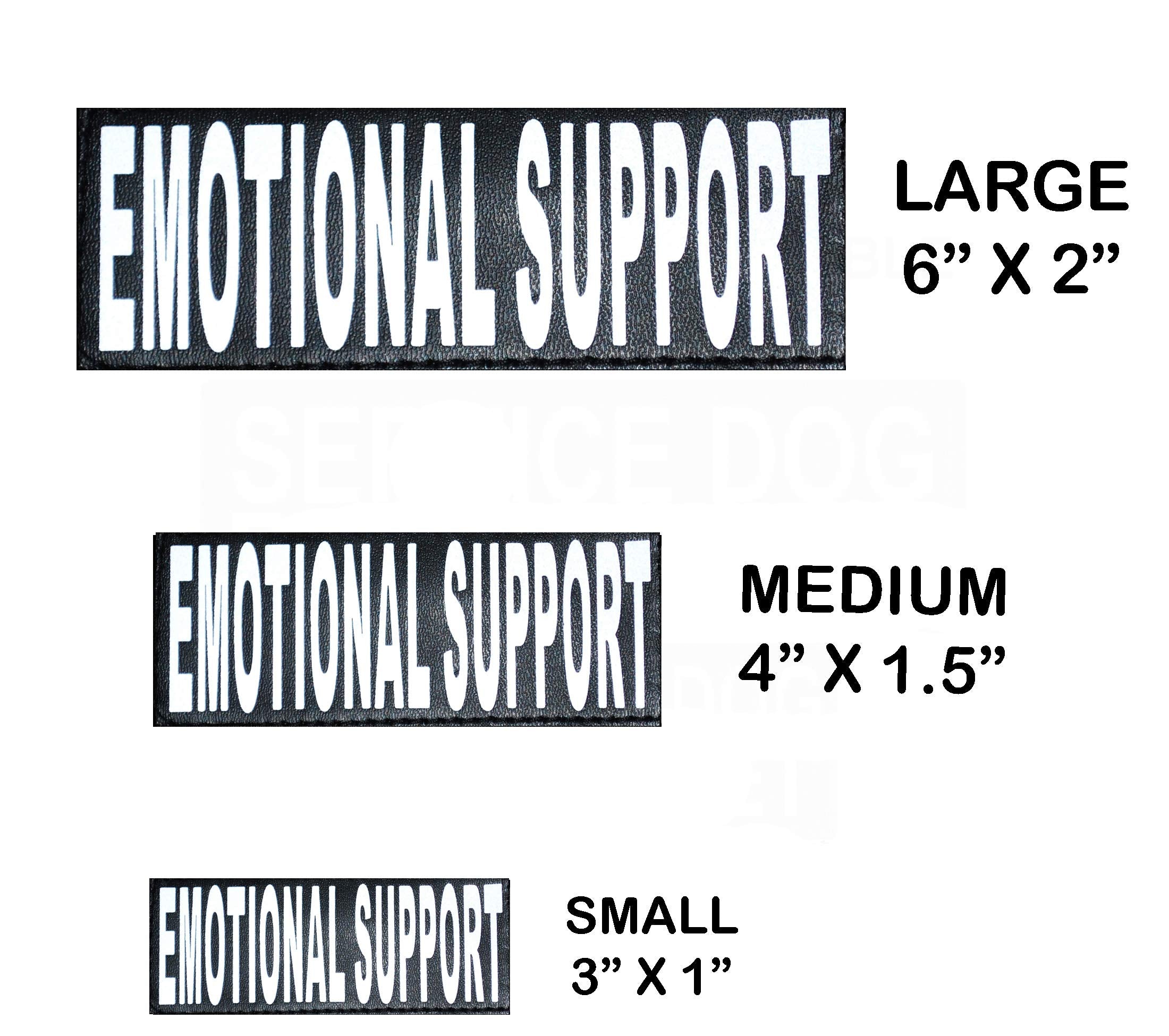 Doggie Stylz Set Of 2 Reflective Emotional Support Removable Patches With Hook Backing For Working Dog Harnesses & Vests. Durabl