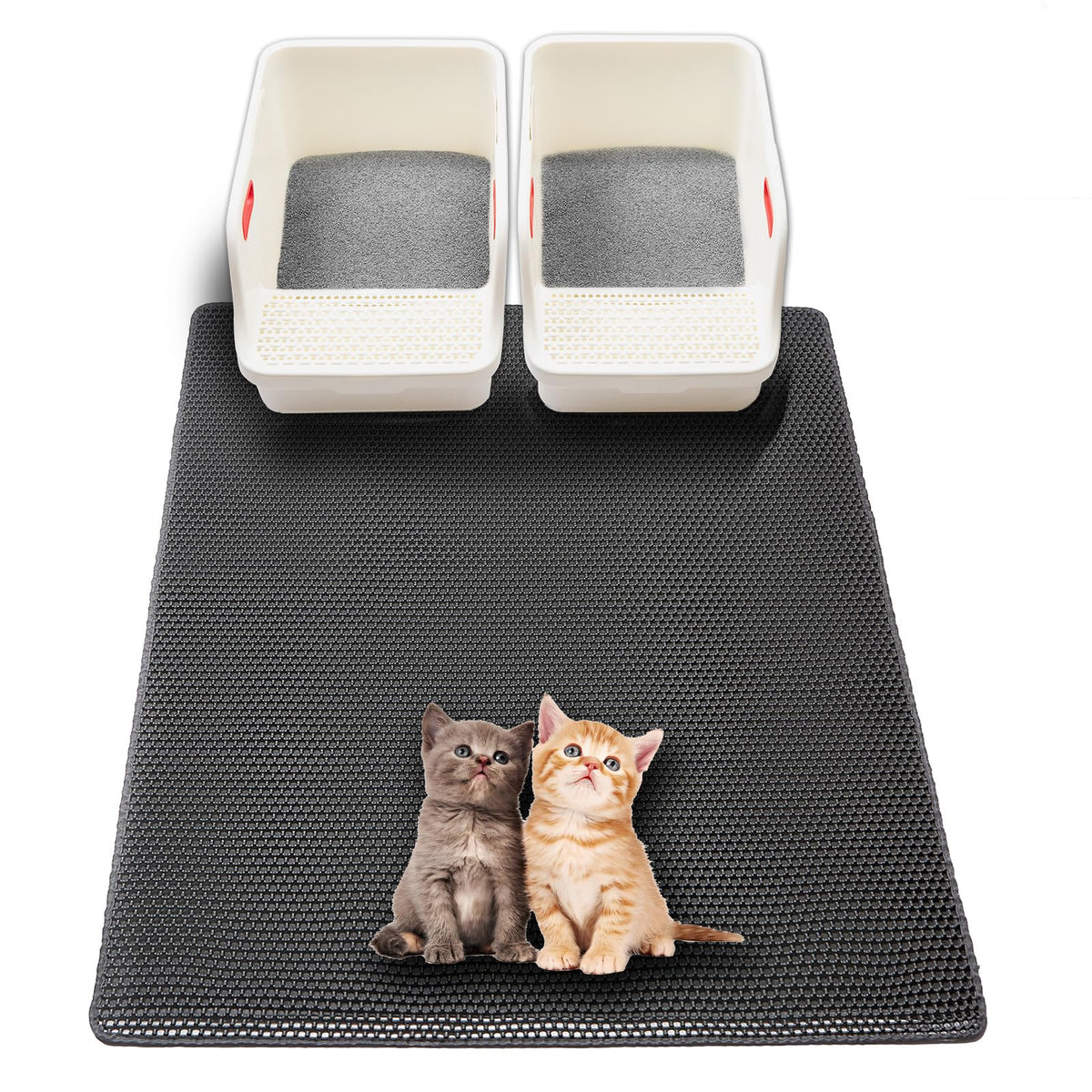 Extra Large Cat Litter Mat, Xl 47'X28' Litter Trapping Mat For Cat,Litter Box Matt For Indoor, 2 Layer Catcher Rug For Multipl