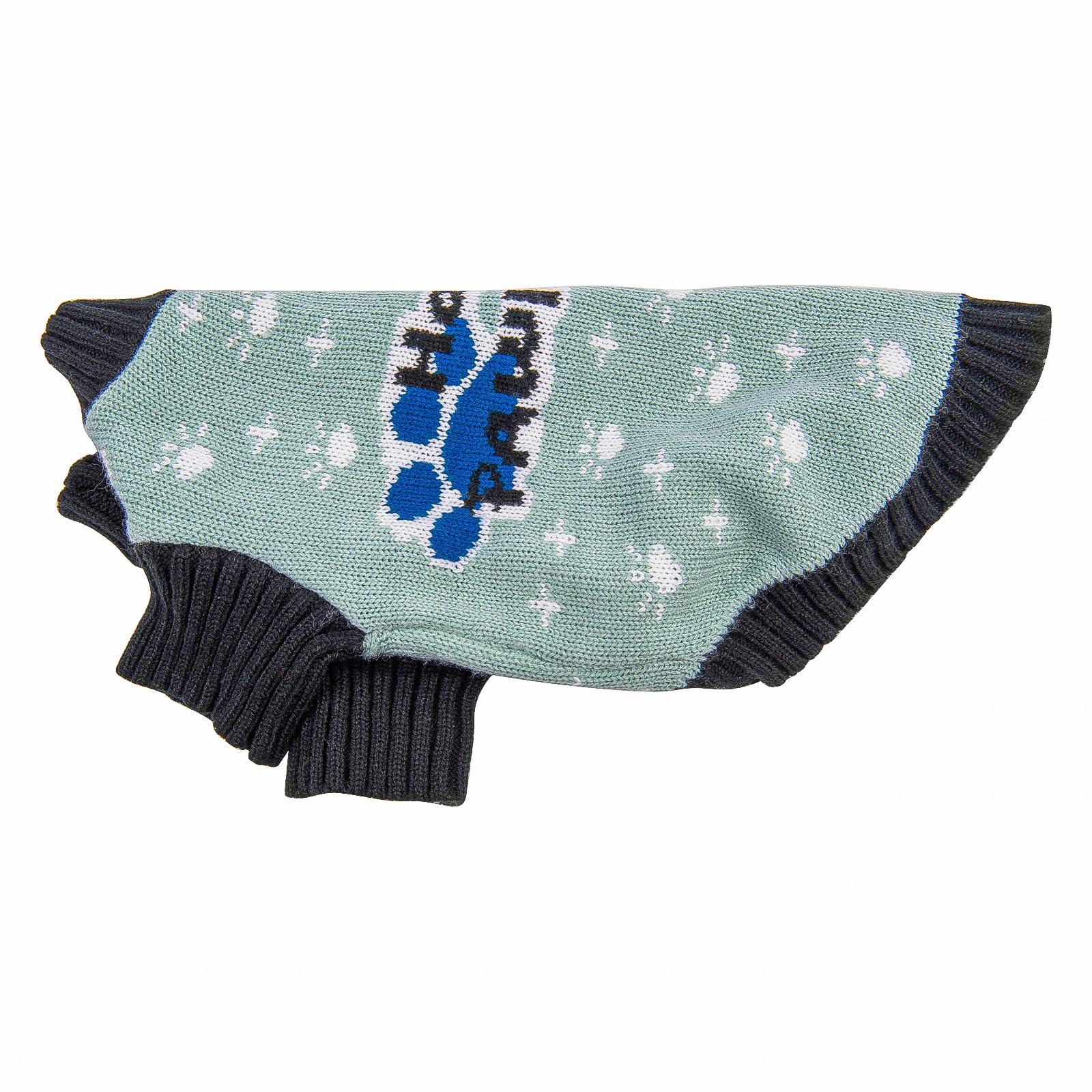 Cutebone Dog Sweater Happy Pawliday Knit Puppy Clothes For Small Dogs Pullover Pet Winter Clothes With Harness Hole