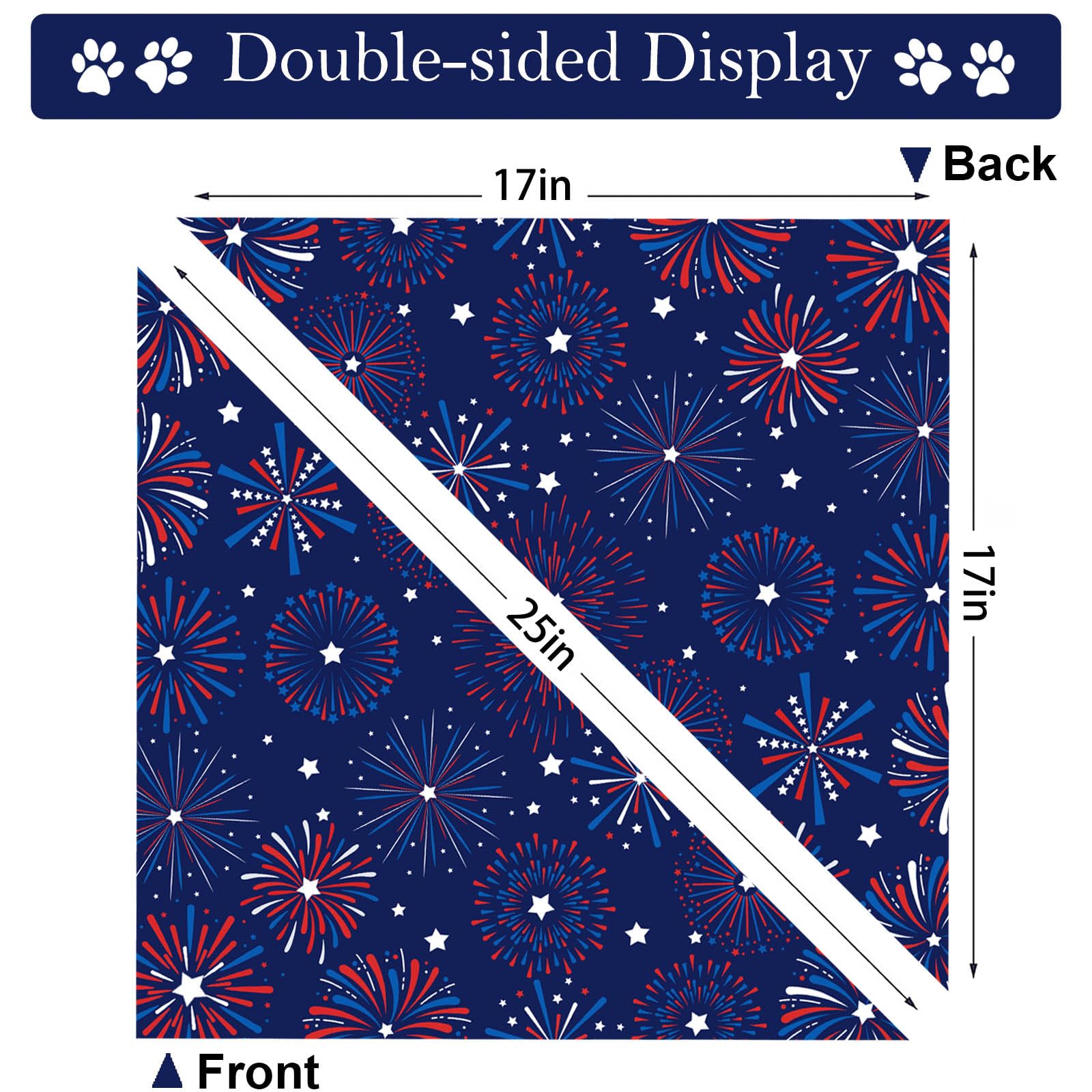 4Th Of July Dog Bandanas, Adjustable American Flag Holiday Party Pet Decorations 2 Pack, Patriotic Bandana Independence Day Tria
