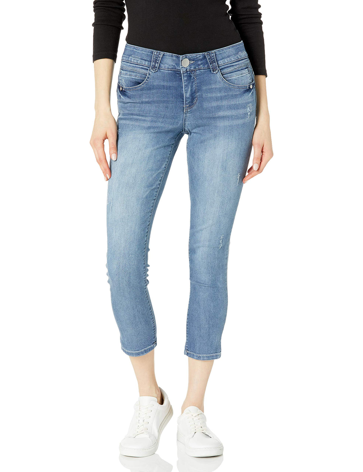 Democracy Womens Ab Solution Crop, Light Blue, 12