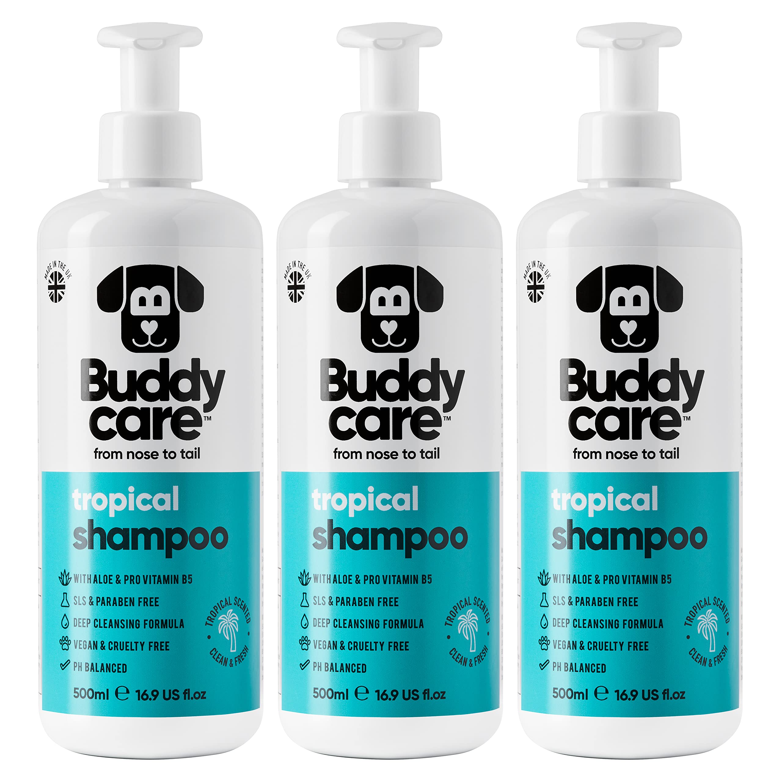 Tropical Dog Shampoo By Buddycare | Deep Cleansing Shampoo For Dogs | Tropical Scented | With Aloe Vera And Pro Vitamin B5 (50.7