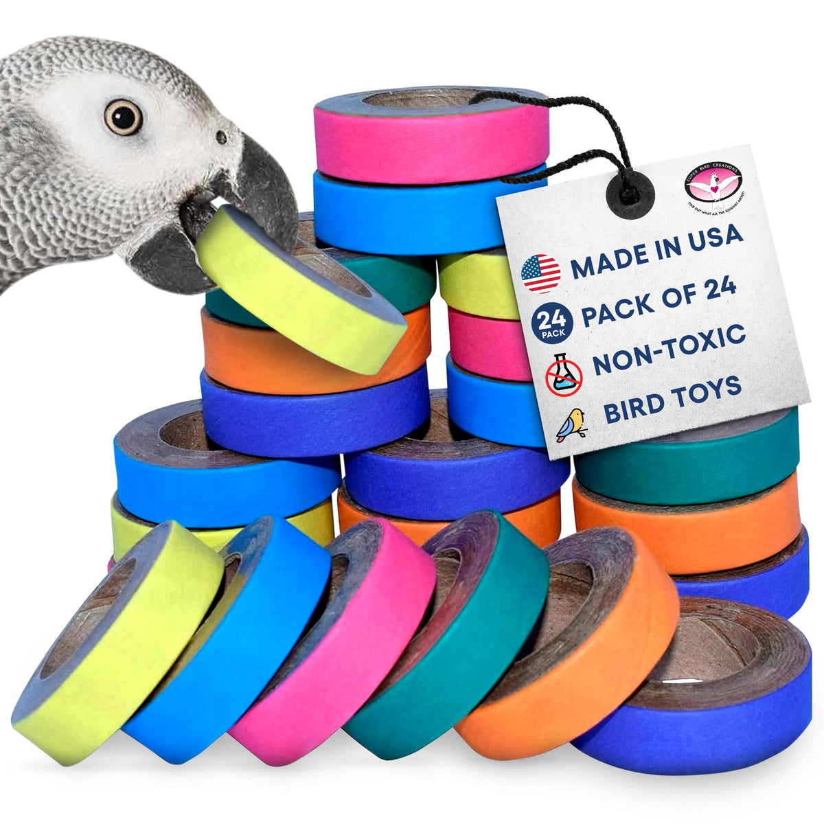 Super Bird Creations Sb1155 Fatty Bagels - Durable Cardboard Core Bird Toy Components, Ideal For Parrots, Chewing And Play, Perf