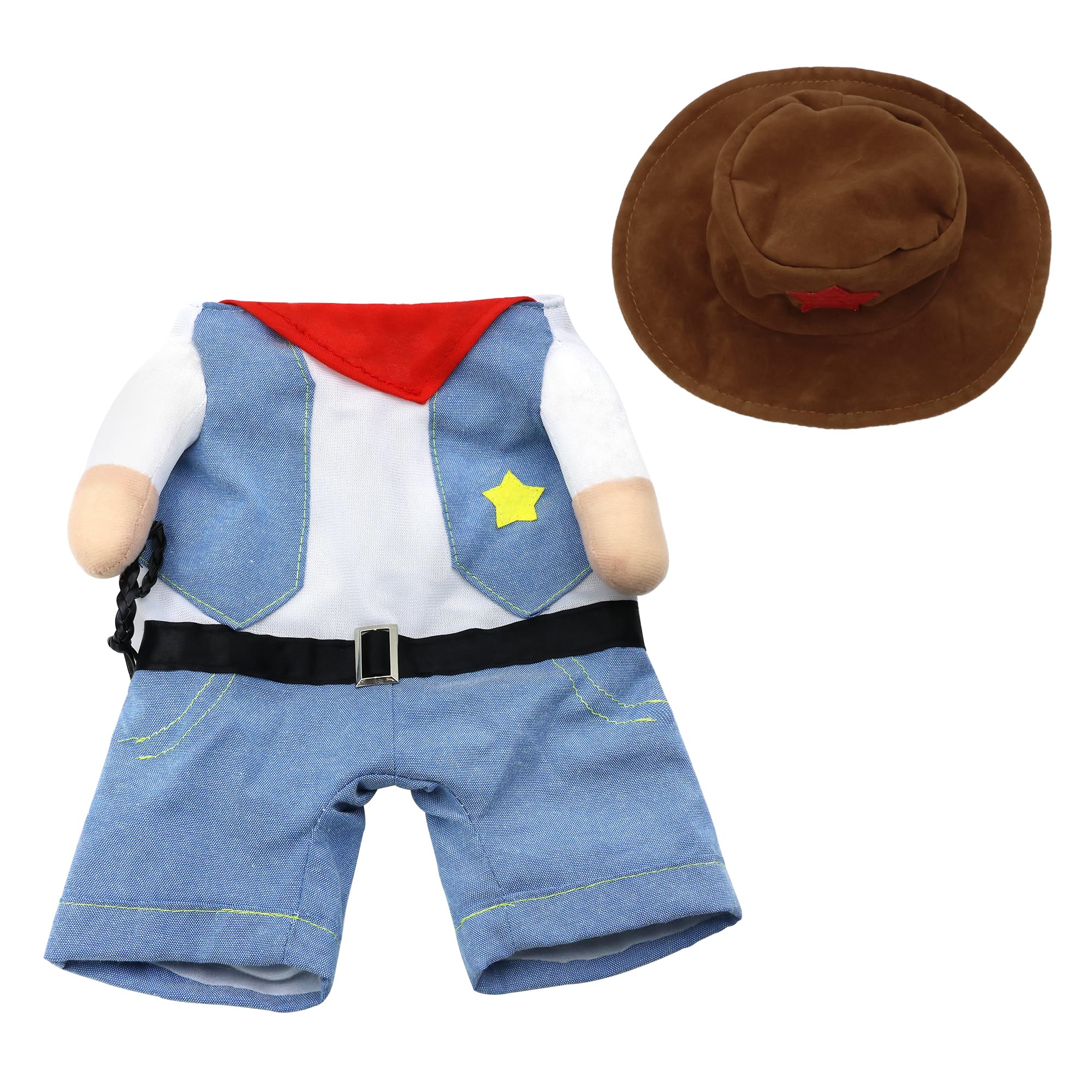 Nacoco Halloween Cowboy Dog Costume - Pet Clothes Costumes With Hat For Dog And Cat Blue(S)