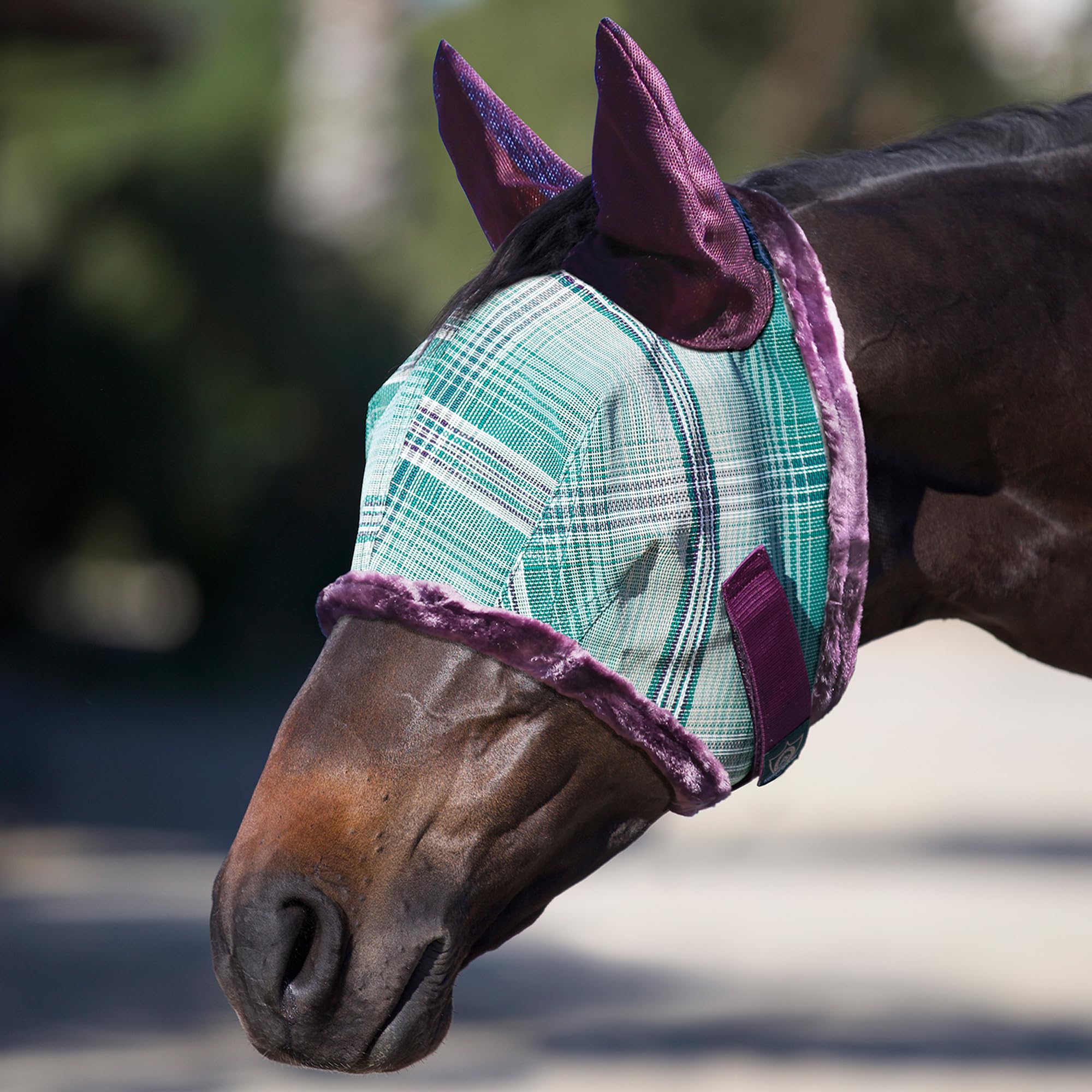 Kensington Signature Fly Mask w/Plush Fleece & Ears w/Forelock Hole Size: XL-Lrg.Horse Color: 2019 - Imperial Jade