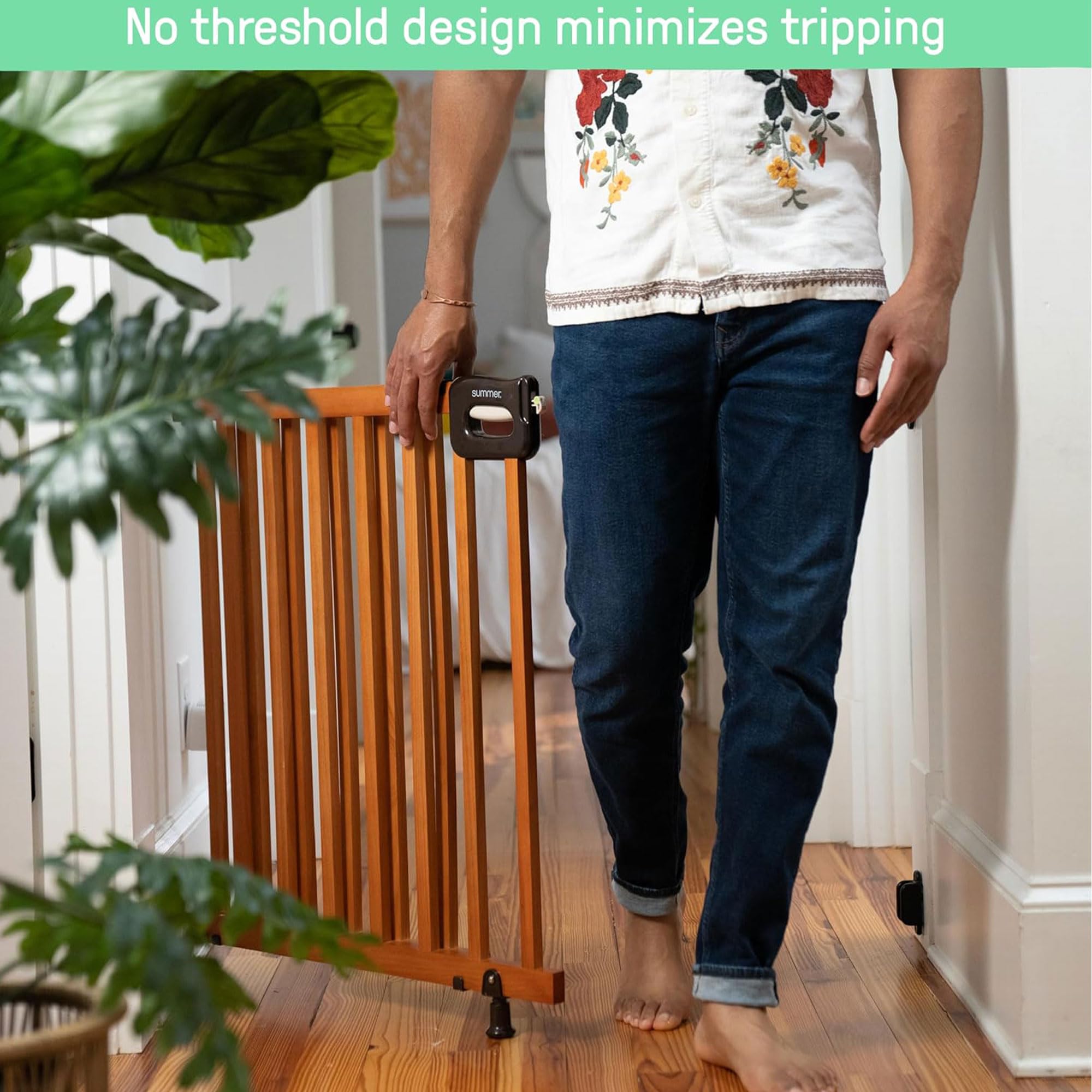 Summer Wood Banister & Stair Safety Pet And Baby Gate, 30'-48' Wide, 32' Tall, Install Banister To Banister Or Wall, Or Wall To Wall In Doorway Or Stairway, Banister And Hardware Mounts - Cherry