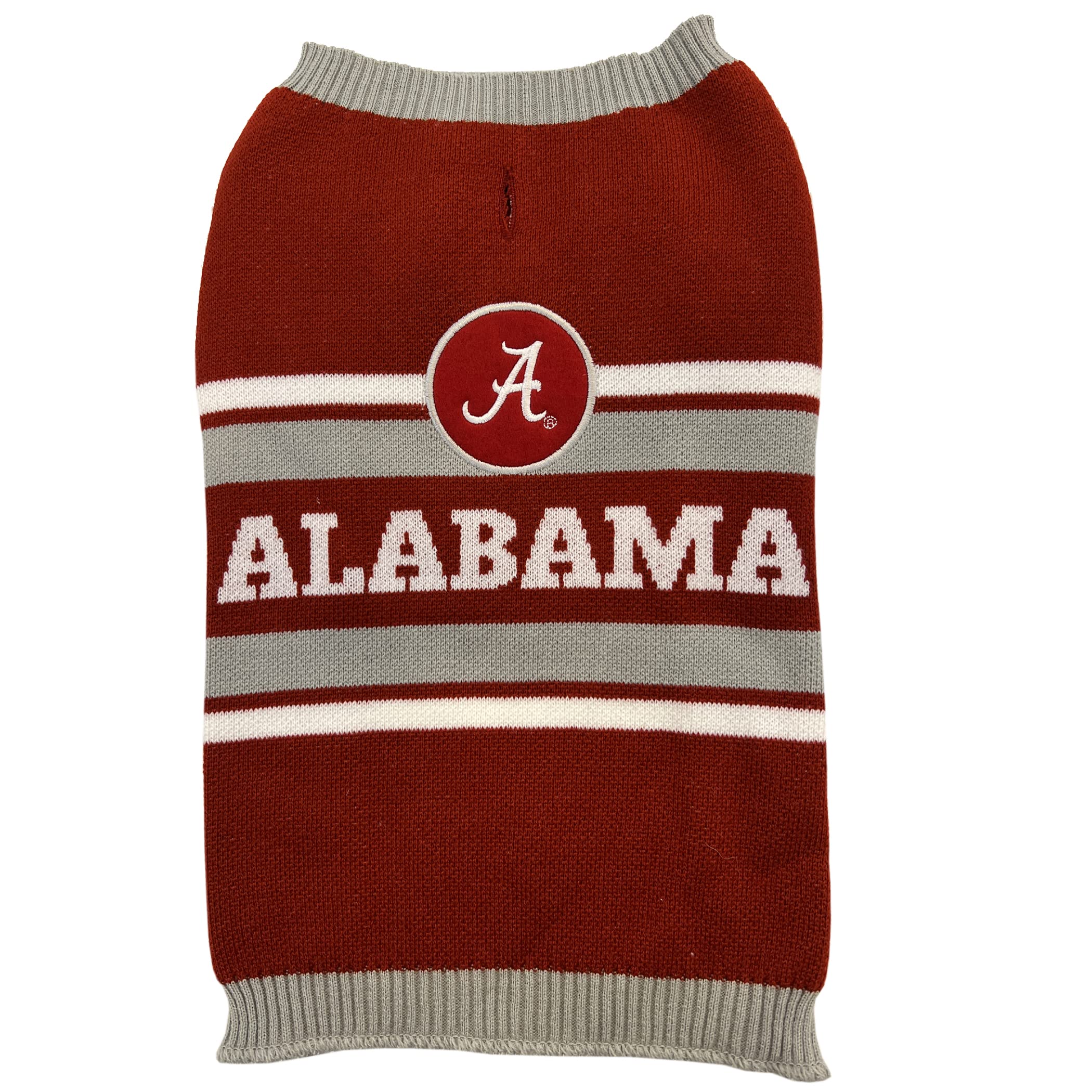 Pets First NCAA Alabama Crimson Tide Dog Sweater, Size Medium. Warm and Cozy Knit Pet Sweater with NCAA Team Logo, Best Puppy Sw