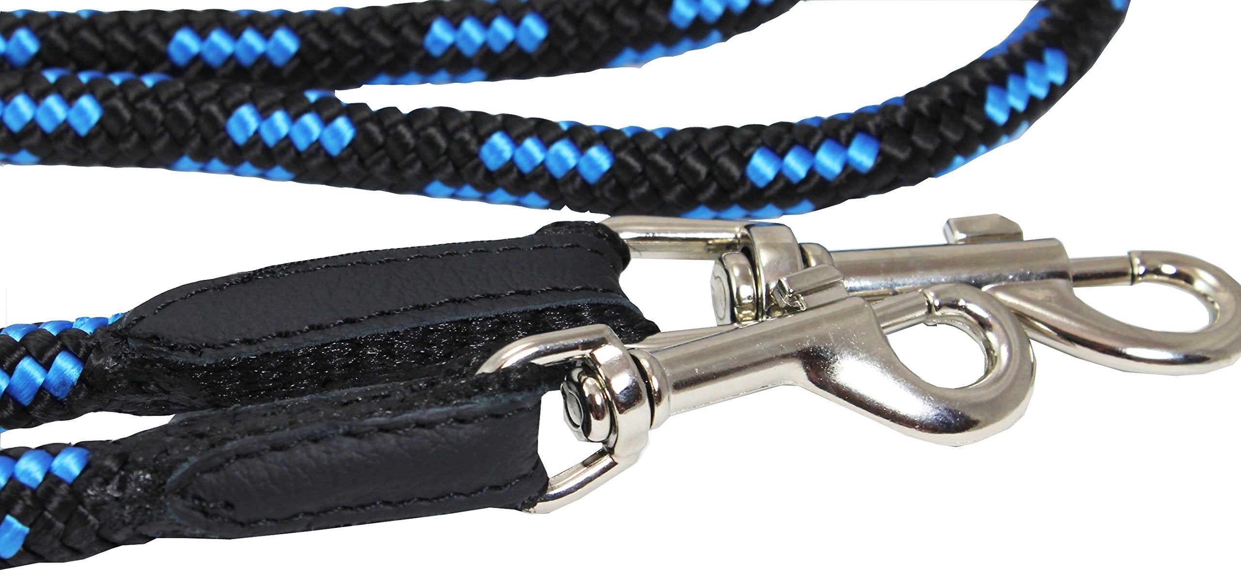 Adjustable Multifunctional Rope Dog Leash 42'-70' (Medium; 0.4' (10Mm) Diam, Blue/Black)