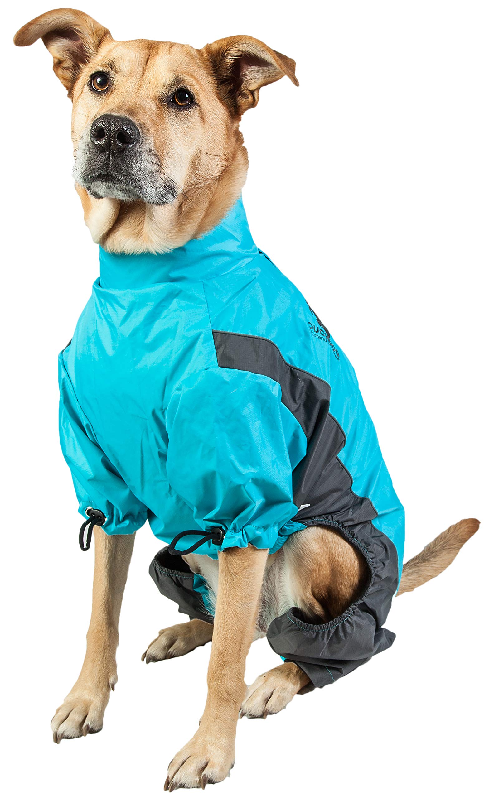 TOUCHDOG Quantum-Ice Full Body Bodied Adjustable and 3M Reflective Pet Dog Coat Jacket w/ Blackshark Technology, Large, Ocean