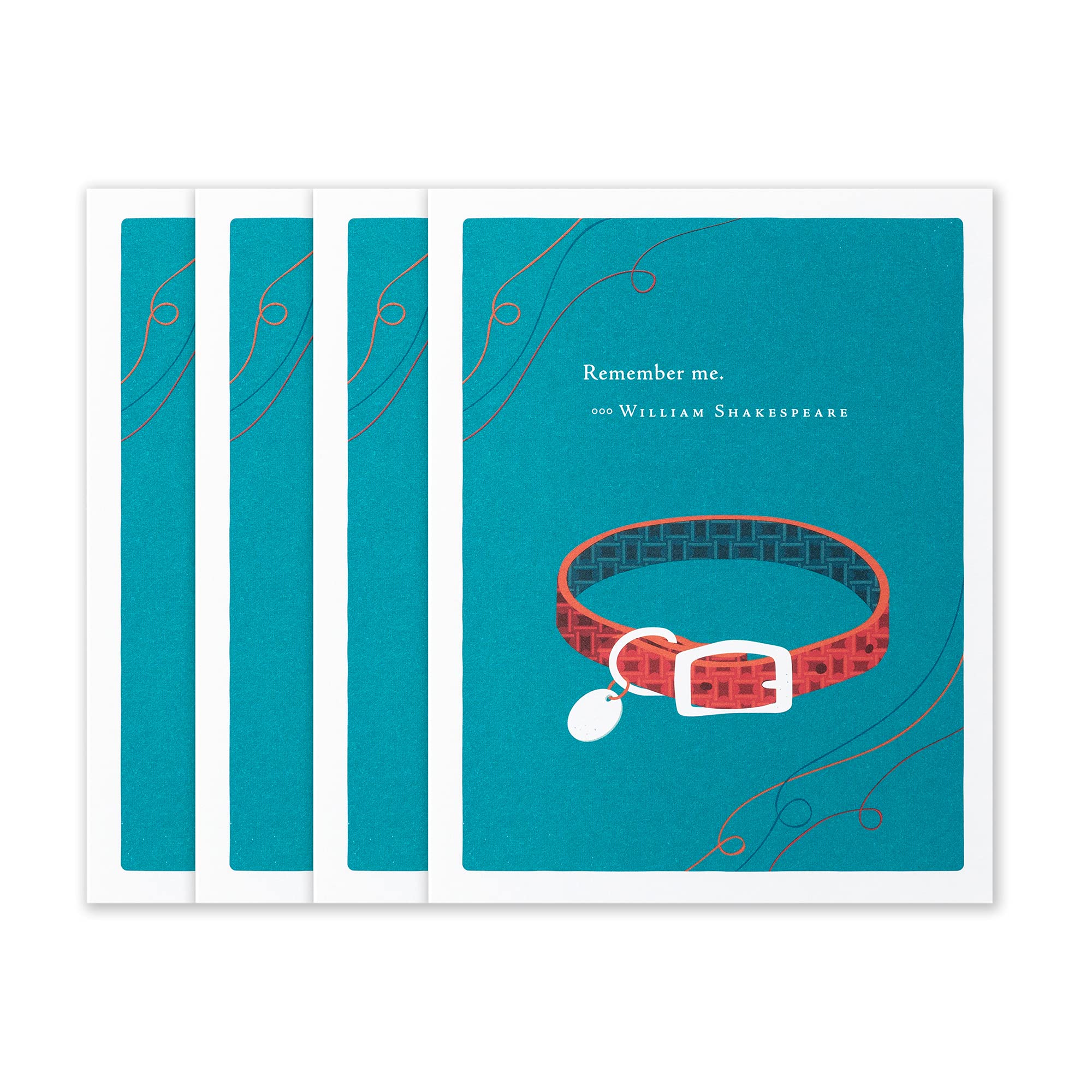 Compendium Positively Green 4-Pack Of Pet Sympathy Cards - Remember Me (Four Cards Total, One Design, With Envelopes)