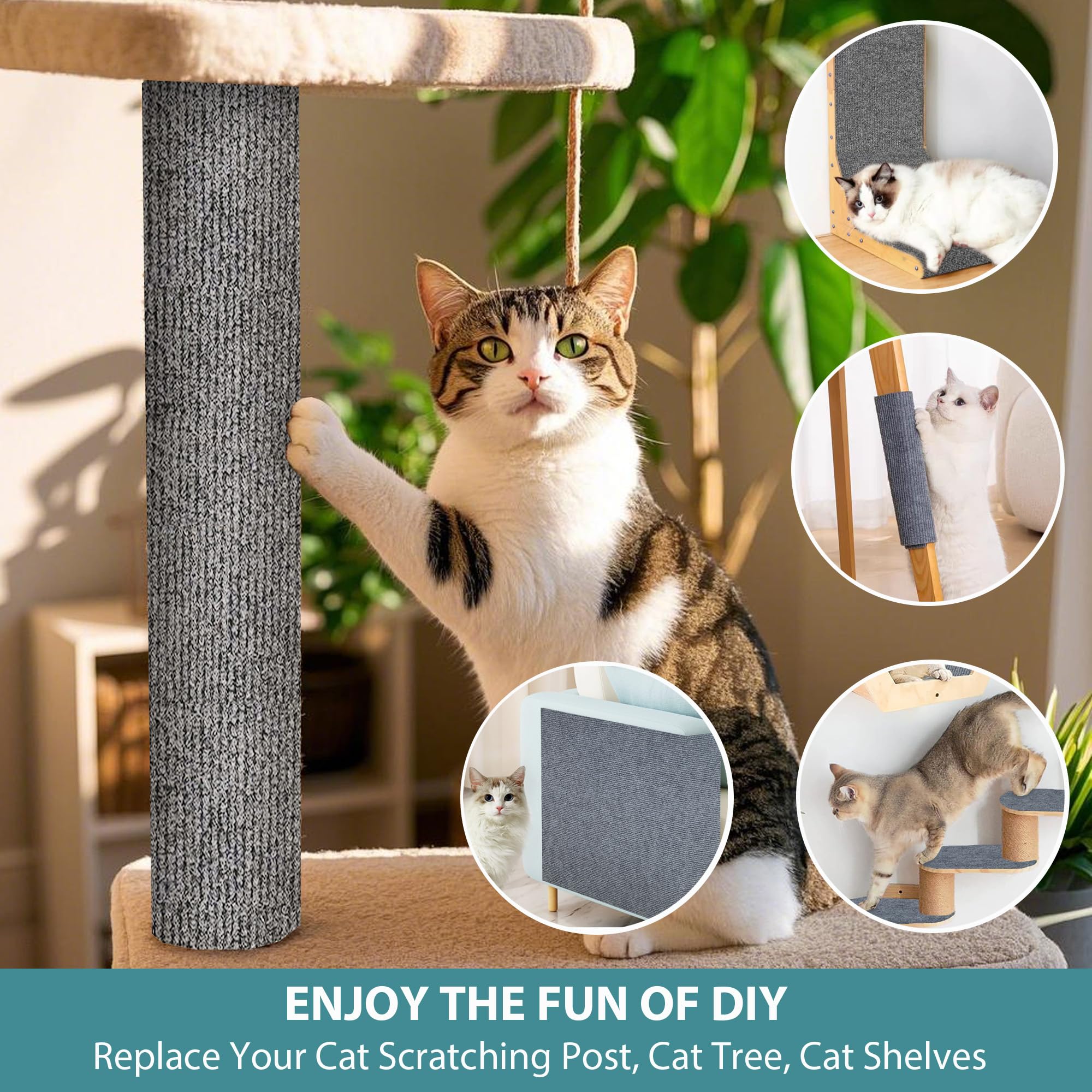 Anti Cat Scratch Furniture Protector,78.7 * 15.8In Cat Wall Scratcher, Adhesive Sofa Couch Corner Protectors For Cats, Diy Climb