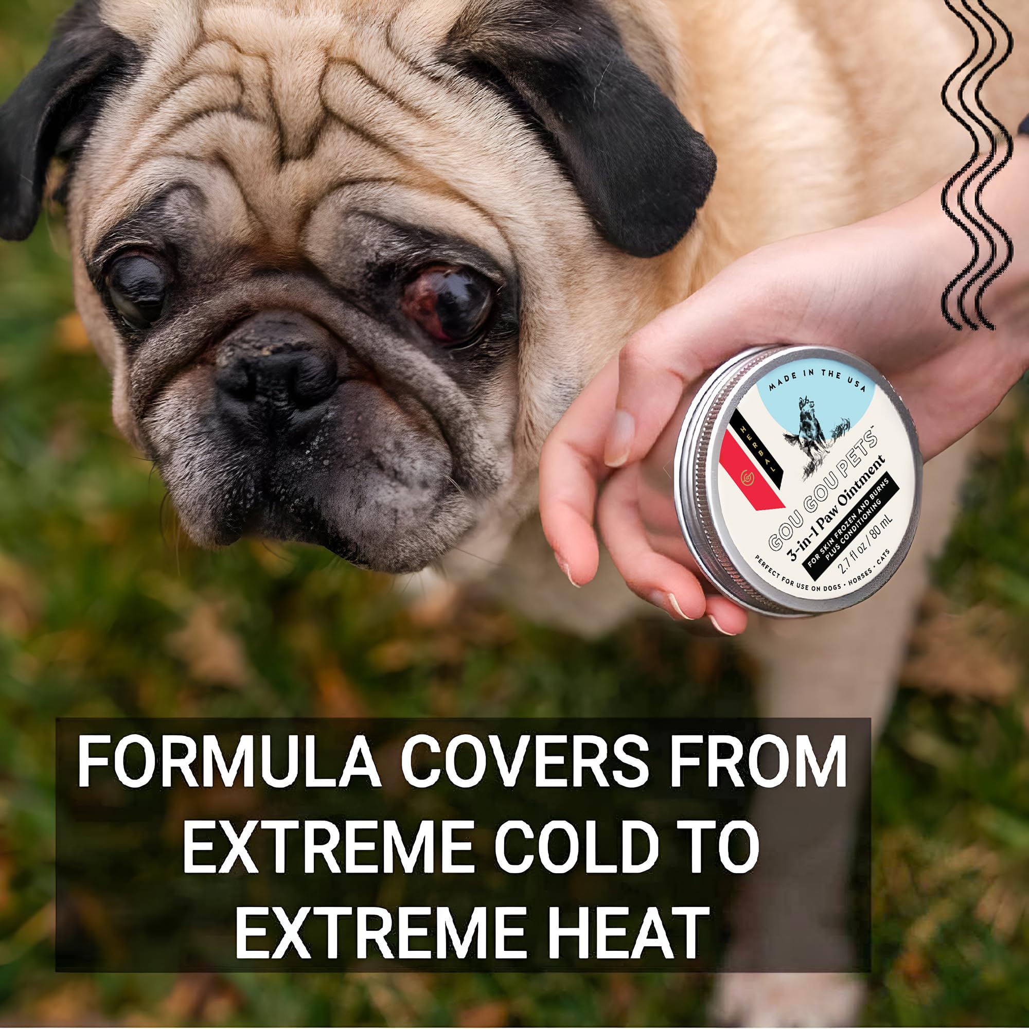 Gou Gou Pets 3-in-1 Paw Ointment Holistic Natural Derived Herbal for Dogs, Cats, Horses: Conditioning & Moisturizing for Extreme