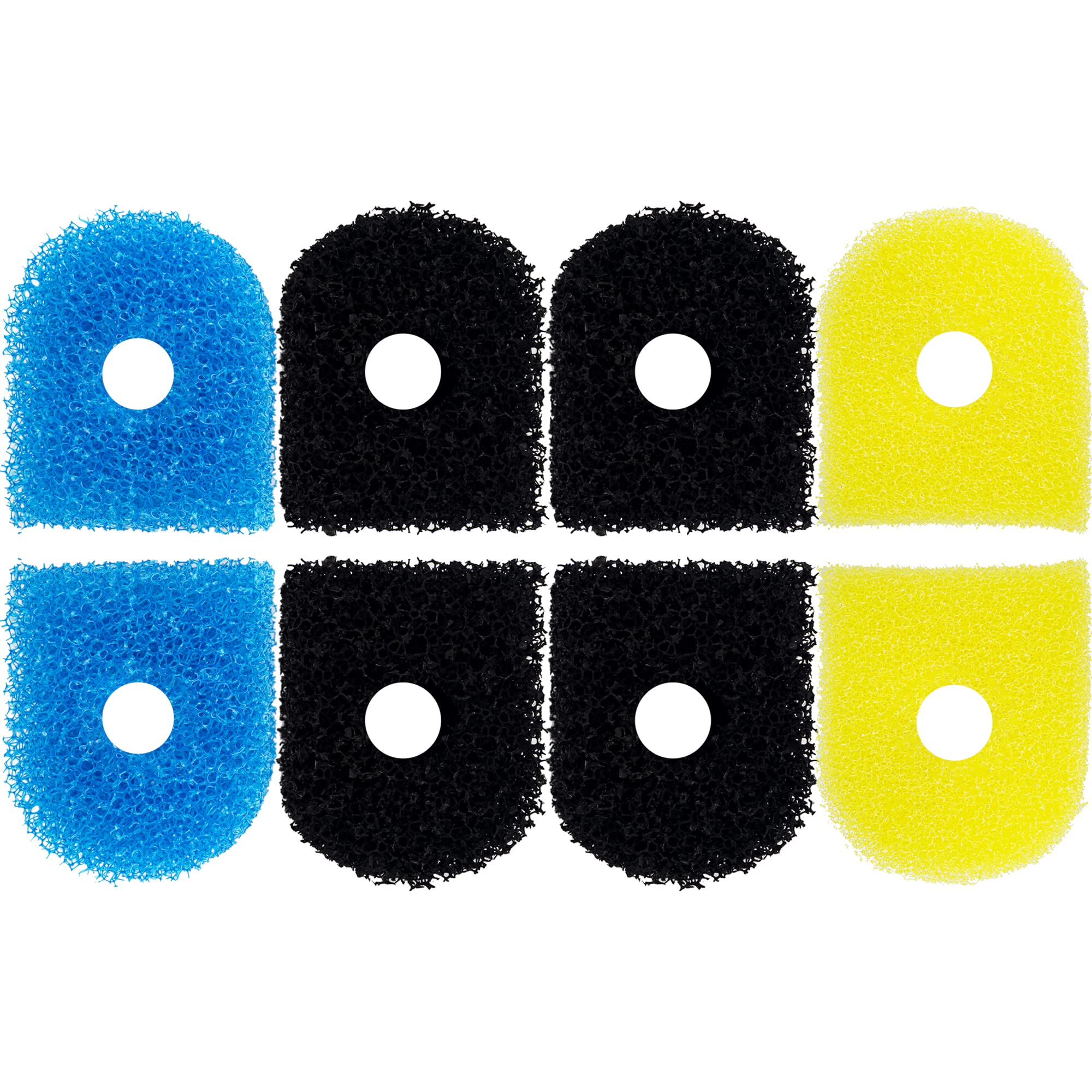 Useamie 8 Pack Replacement Filter Sponges Compatible With Kulife Aquarium Filters, 2 Coarse Sponge, 4 Carbonized Sponge, 2 Fine 