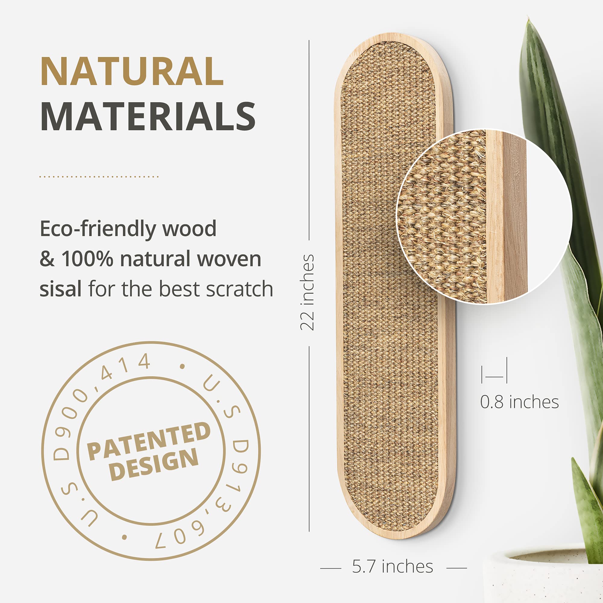 7 Ruby Road Wall Mounted Cat Scratcher - Indoor Cat Scratching Board Cat Vertical Cat Scratcher For Wall - Cat Scratch Pad Scratching Post For Indoor Cat Wall Mounted - Cat Wall Furniture Scratch