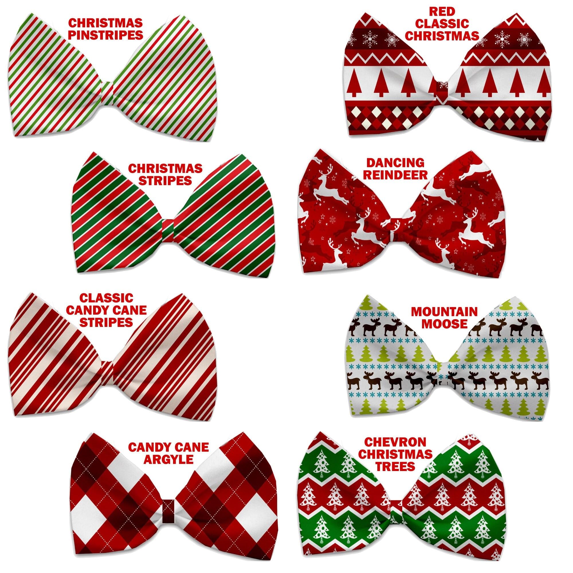 Christmas Pet, Dog & Cat Bow Ties, &quot;Candy Cane Lane Group&quot; *Available in 8 different print options!* Collar Strap ChevronChristmasTree