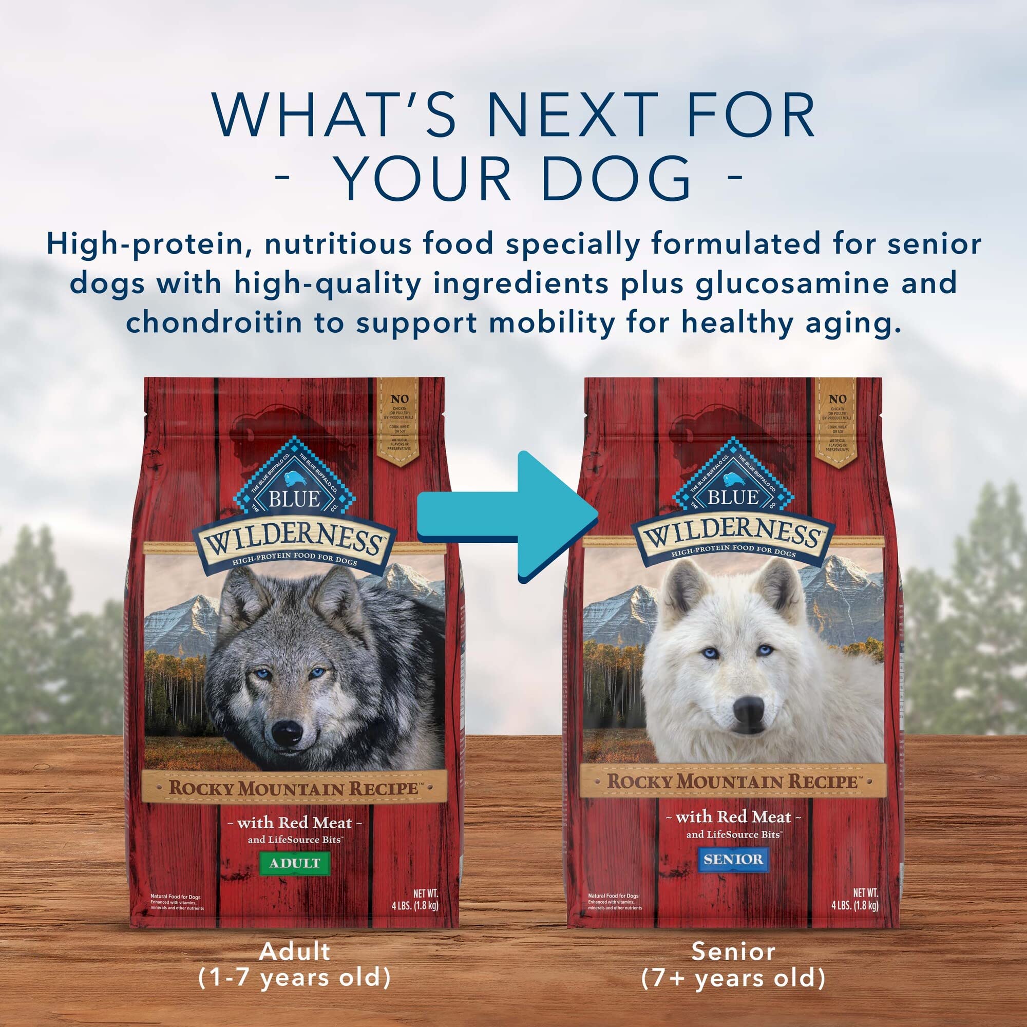 Blue Buffalo Wilderness Rocky Mountain Recipe High Protein Dry Dog Food, 22 lb, Red Meat