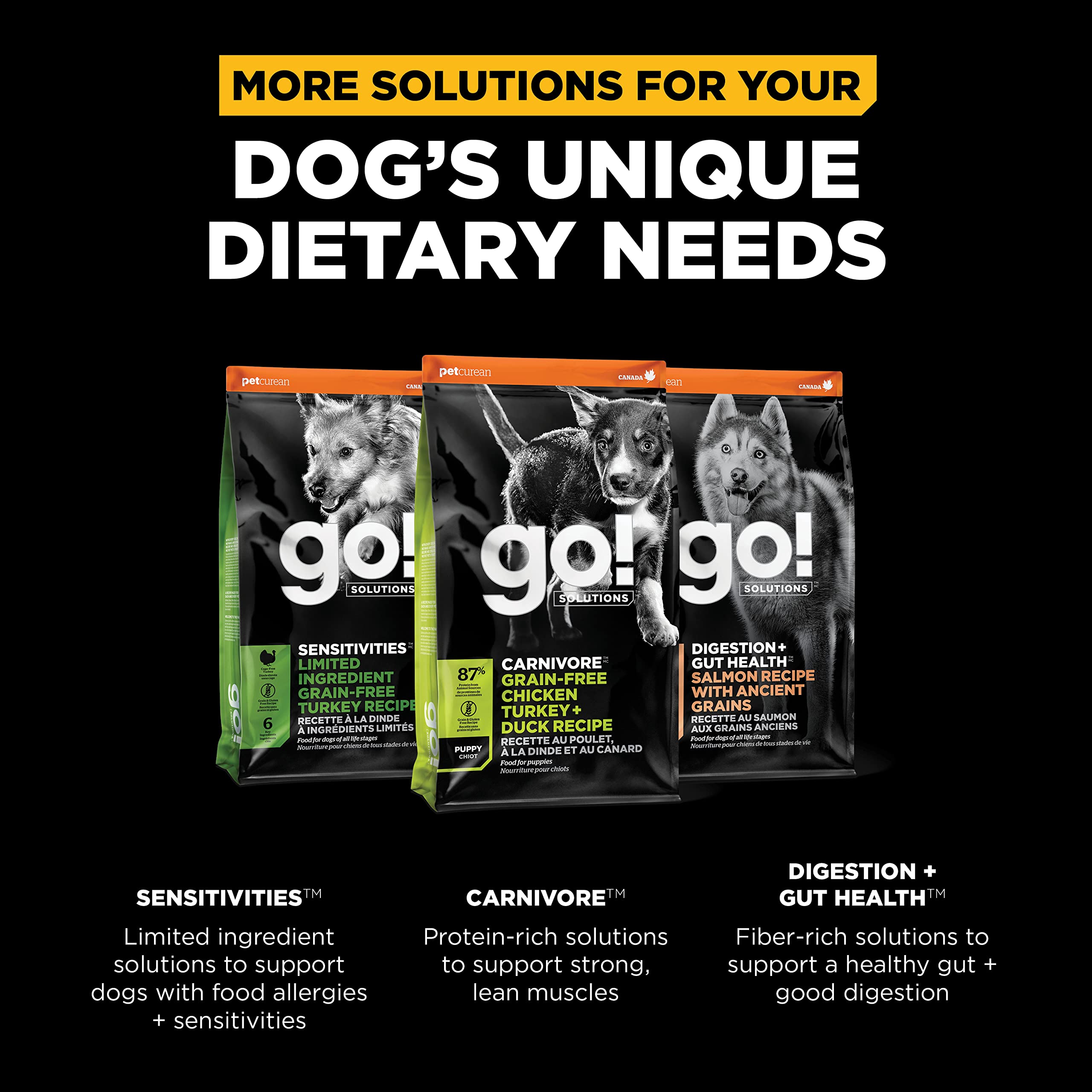 Go! Solutions Skin + Coat Care, Dry Dog Food, Large Breed Puppy Salmon Recipe with Grains, 25 lb Bag
