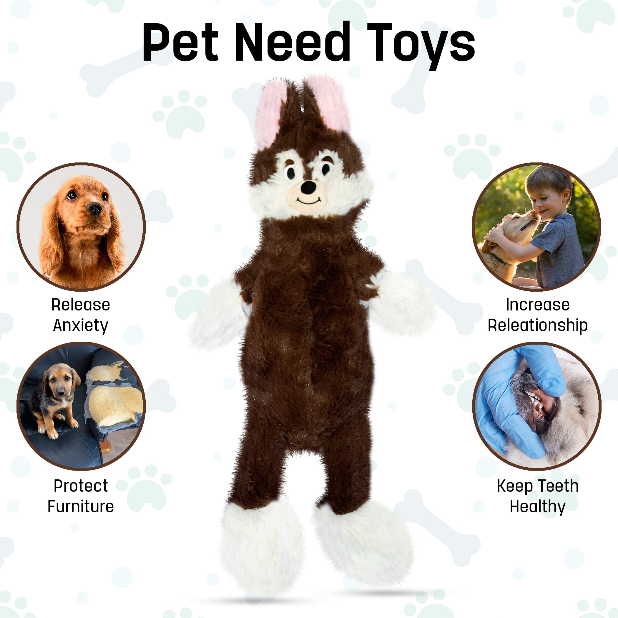 Fga Marketplace Fox Flat No Stuffing No Squeak Plush Dog Toy, Funny Style Will Entertain Your Dog For Hours, Recommended For Small And Medium Dog 21 Inch Long