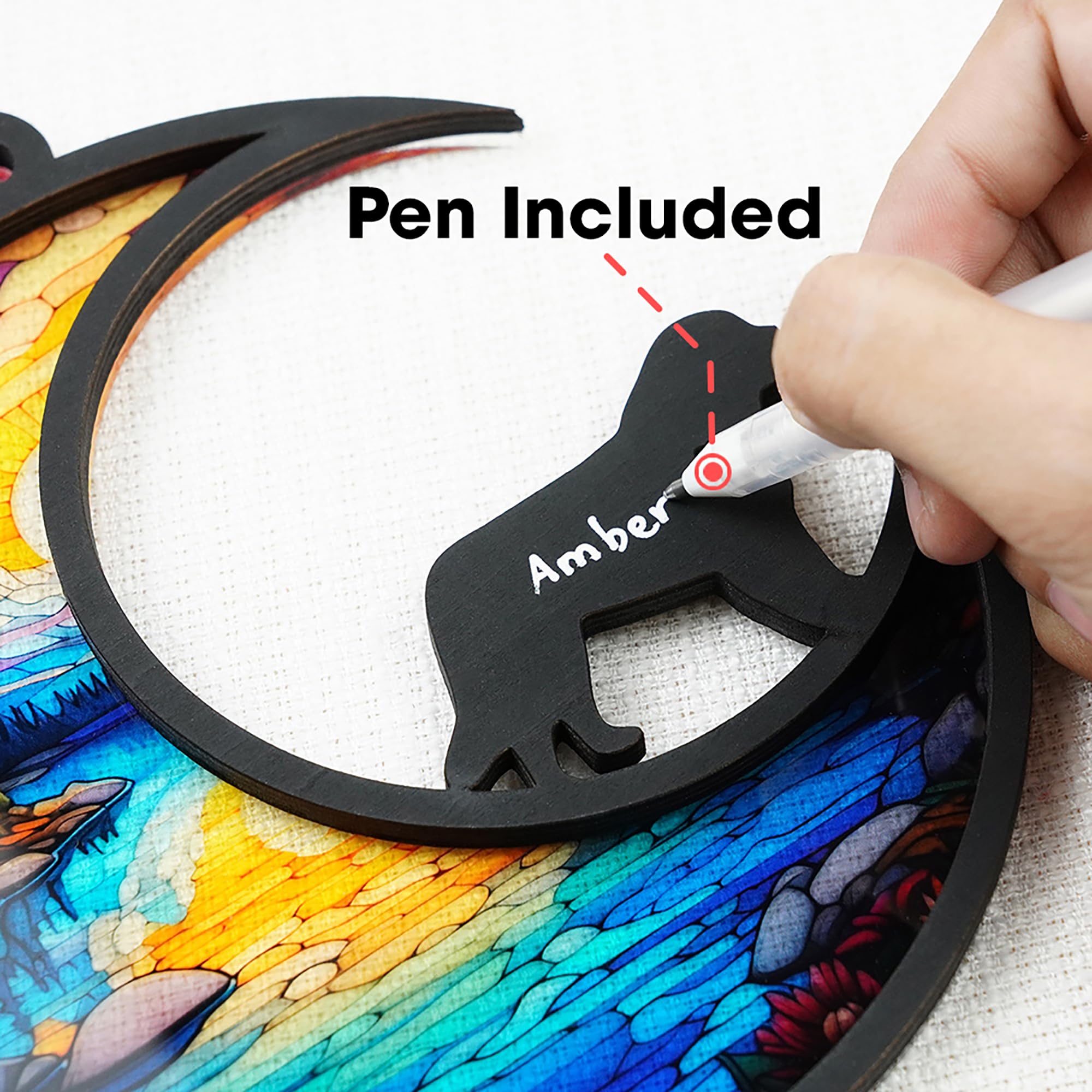 6'' Poodle Dog Memorial Suncatcher Personalized Name Dog Breed Pet Ornament Window Car Hanging Sympathy Gift For Loss Of Pet Pas