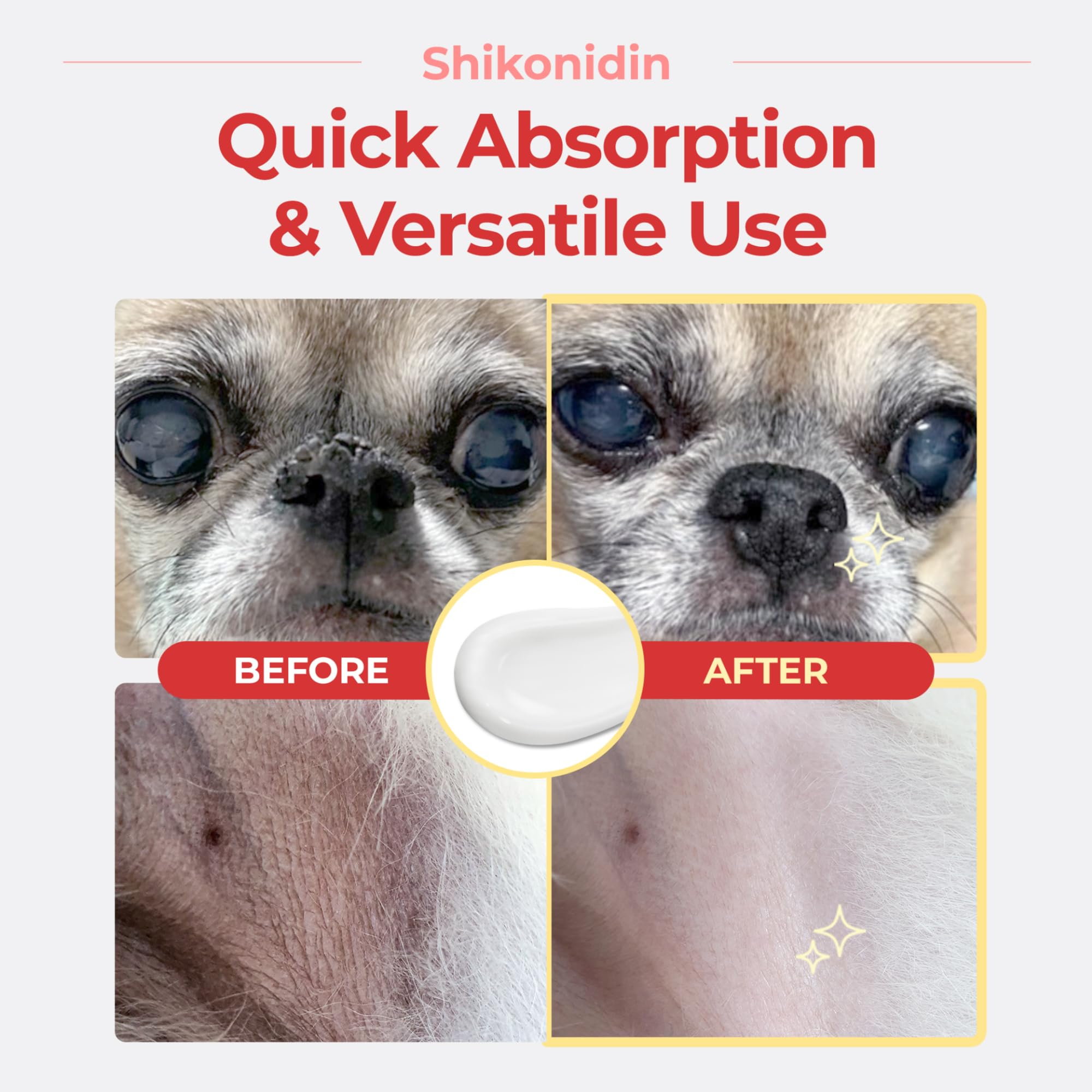 JAYU PET Shikonidin - Hotspots Itchy Irritated Skin Relief for Dog & Cat, Pet Soothing Cream Lotion for Moisturizing Dry Pad and