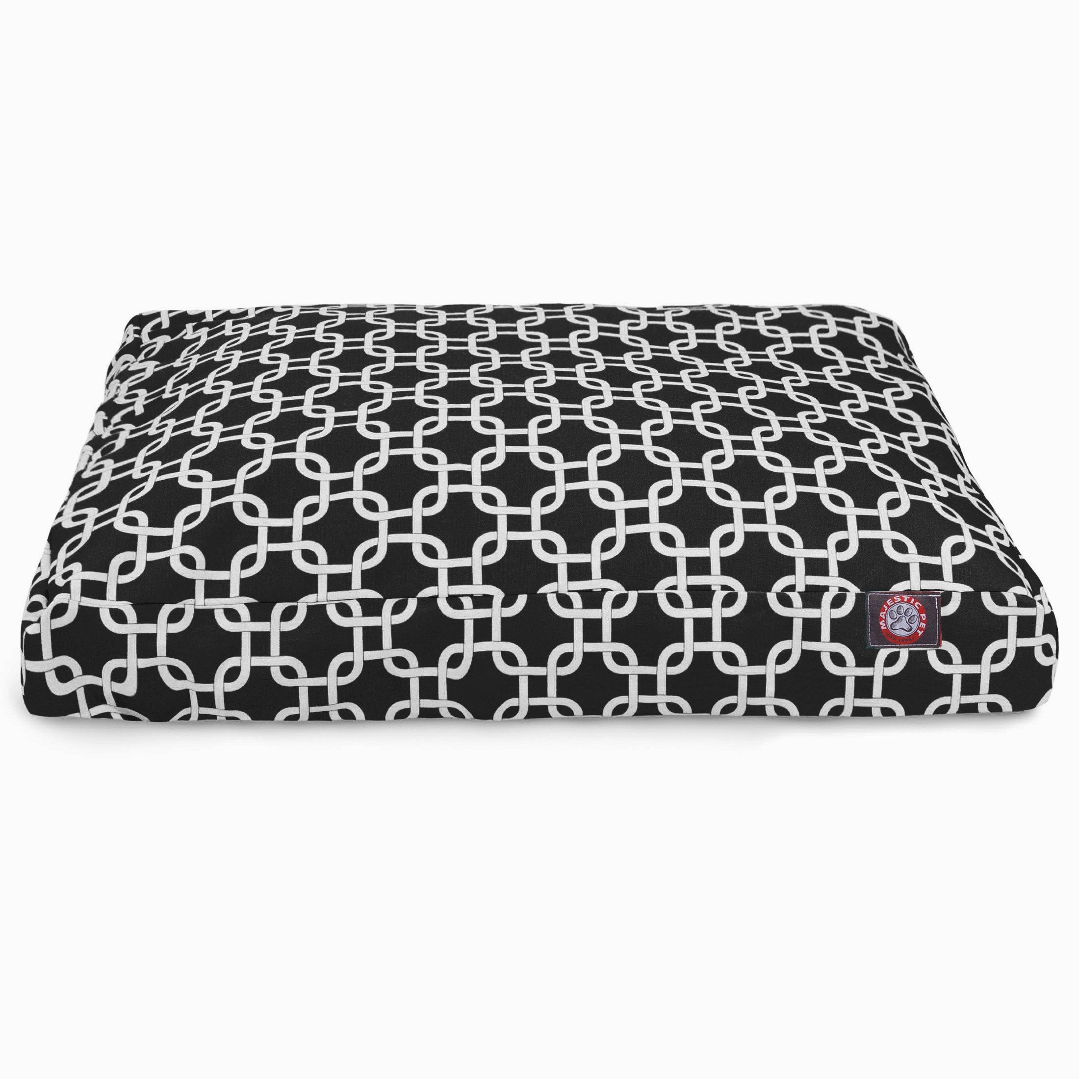 Black Links Extra Large Rectangle Indoor Outdoor Pet Dog Bed With Removable Washable Cover By Majestic Pet Products