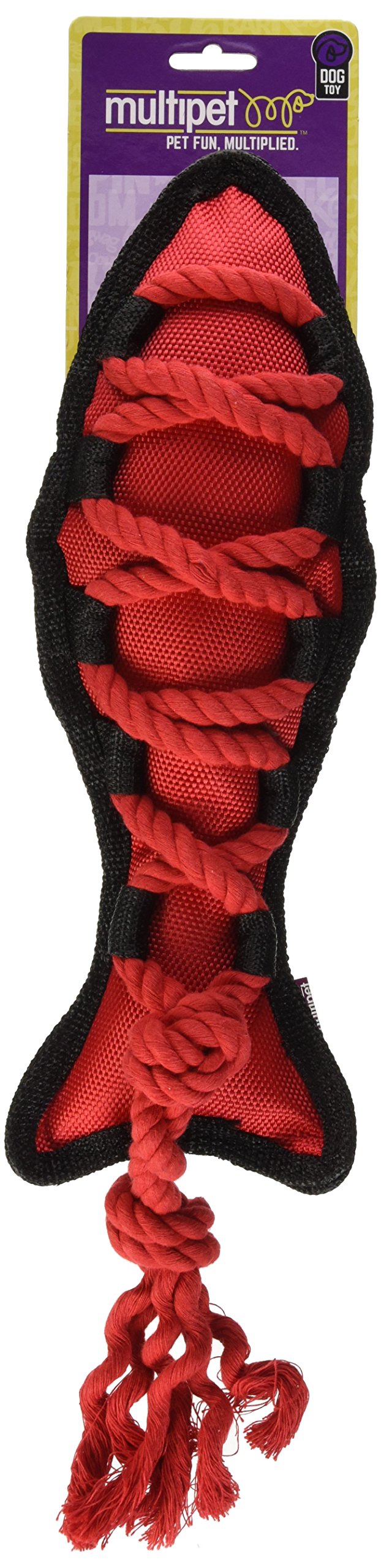 Multipet Cross-Ropes Fish Tough Dog Toy, 11.5'
