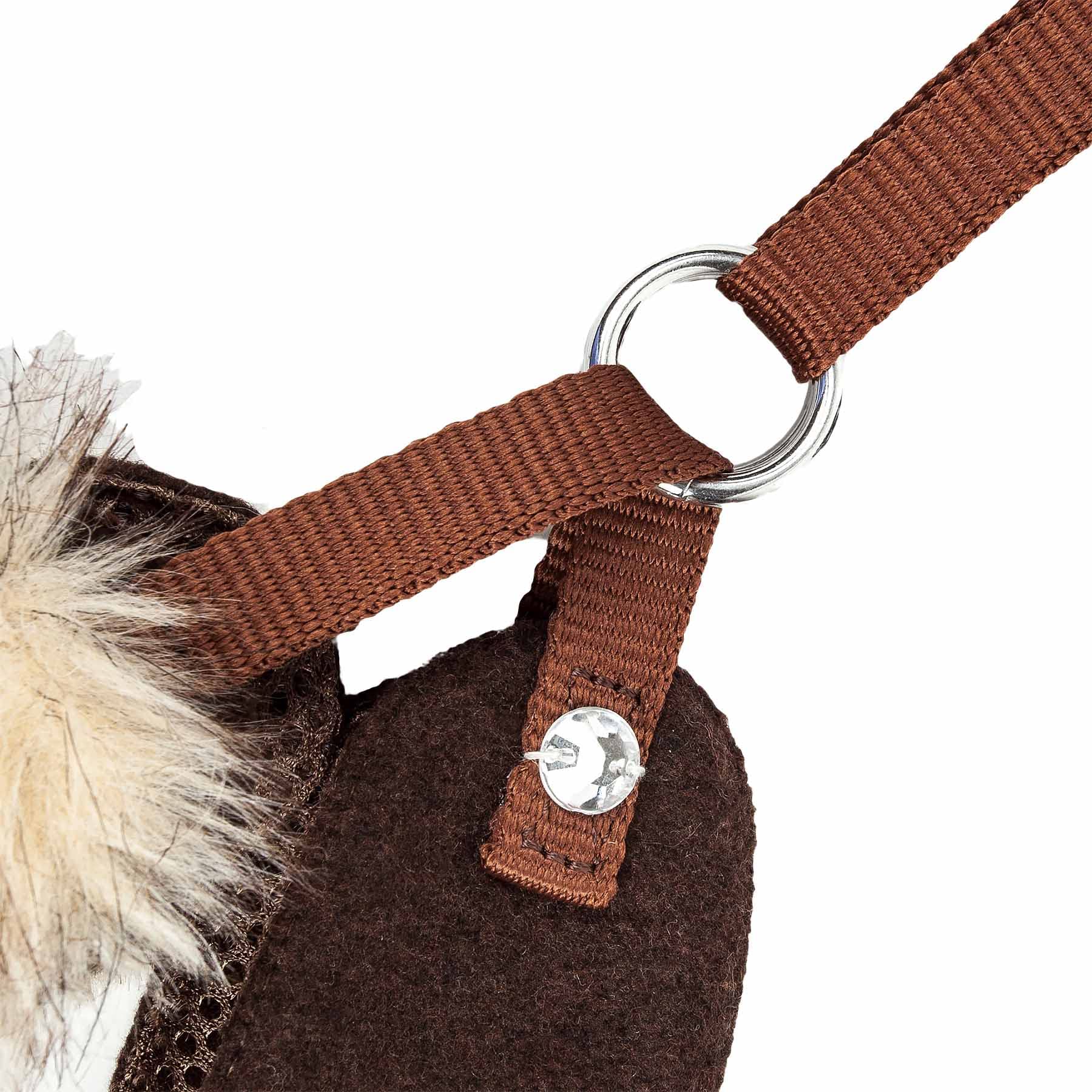 Pet Life  Luxe Collection Furracious 2-in-1 Adjustable Fashion Dog Harness and Leash with Removable Fur Dog Collar - Designer Pe