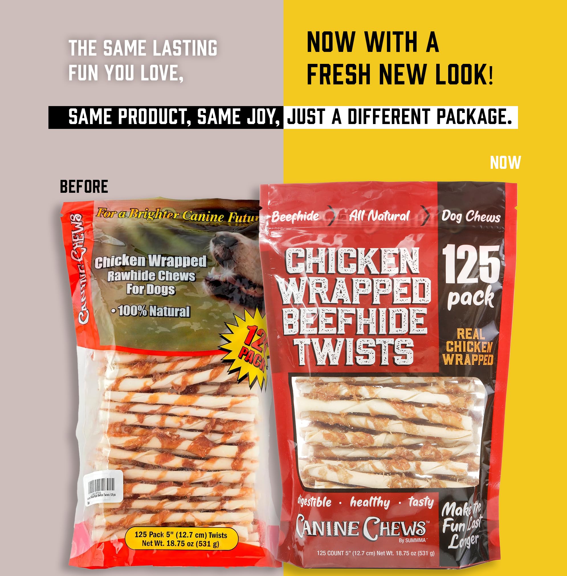 Canine Chews Chicken-Wrapped Rawhide Chews for Dogs (125 ct.)