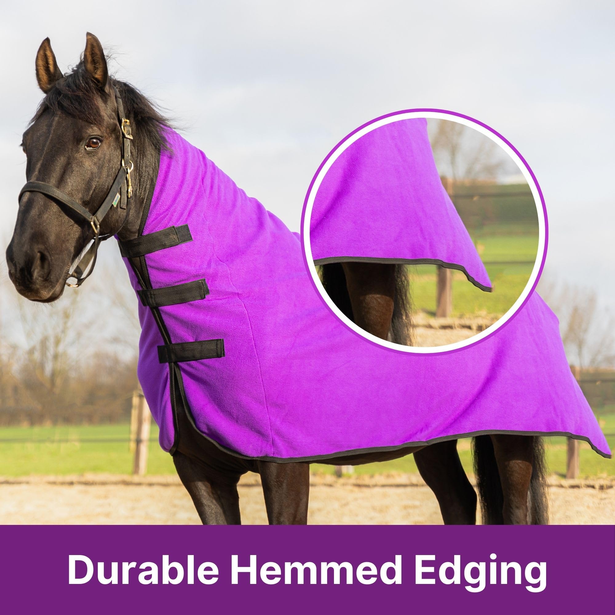 Resistance Long Lasting & Warm Soft Fleece Contour Cooler For Horse (Small (62''-66''), Purple)