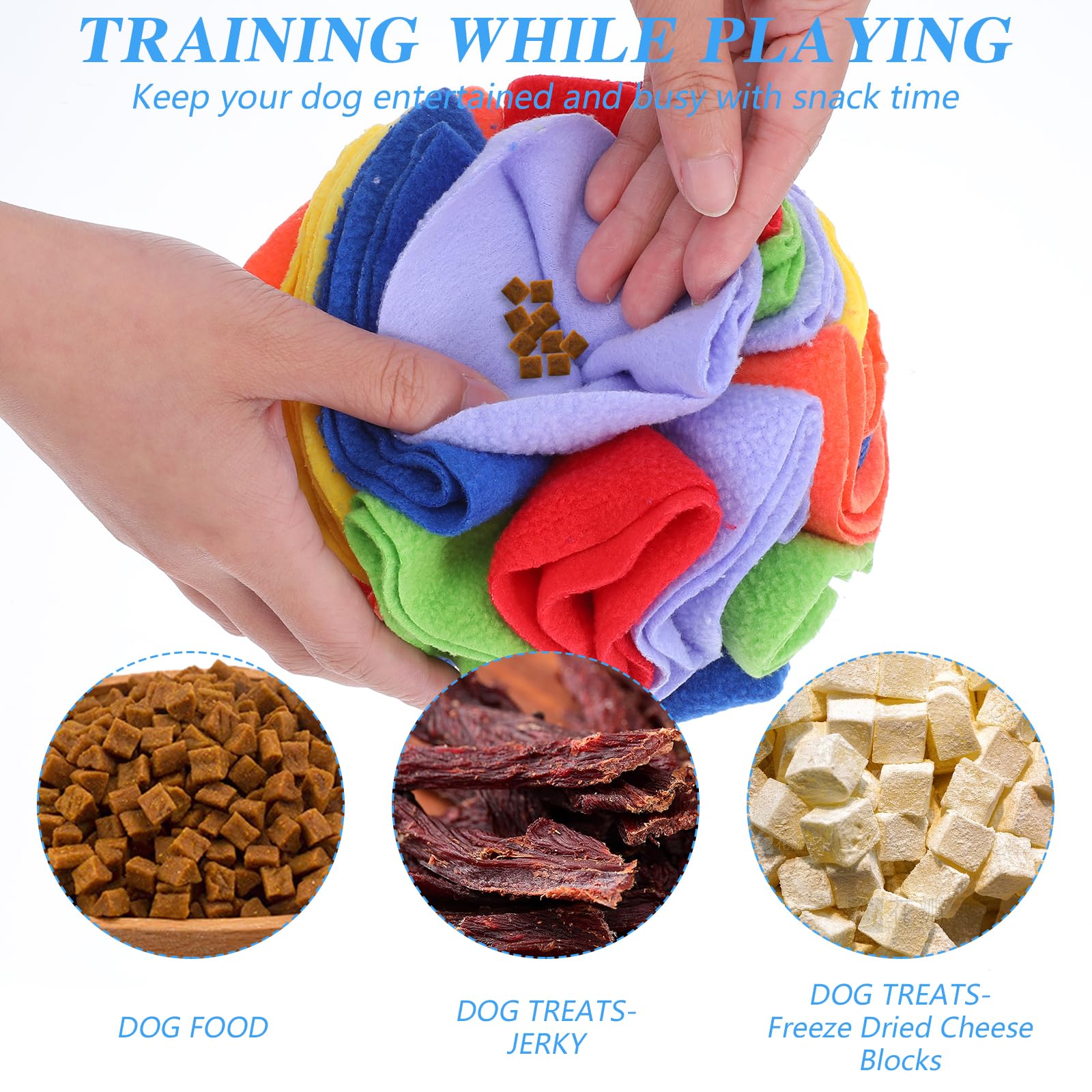 AojSup 2 Packs Snuffle Ball for Dogs - Sniffle Interactive Treat Ball, Stress Relief, Slow Feeder, Puzzle Toy for Small Medium D