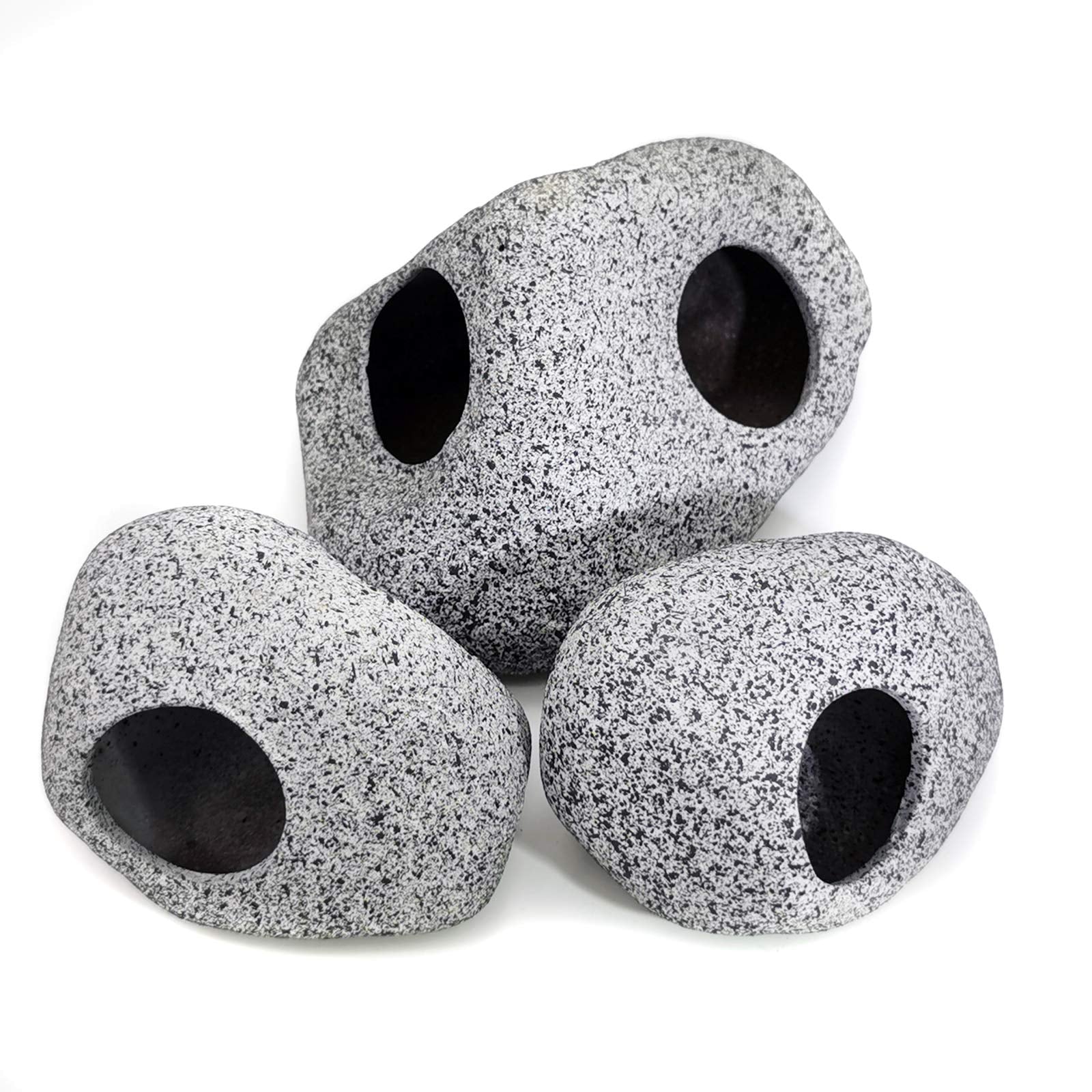 JIH Aquarium Decorations Rock, Ceramic Shelters - Shrimp Habitat, Breeding Tube, Hiding cave, Stackable Fish Tank Decor Cave for