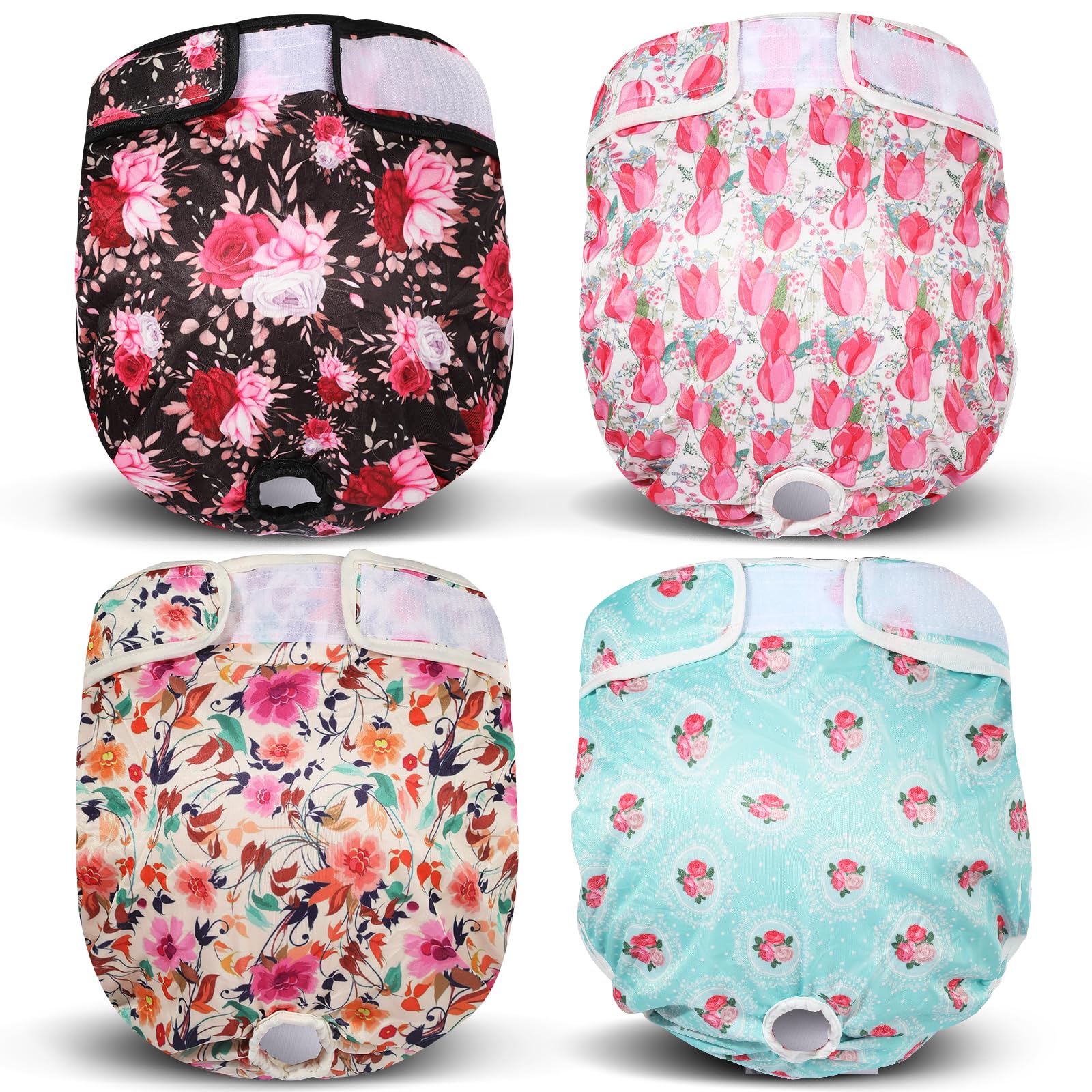 Xpcare Dog Diaper Female (4 Pack) - Washable Reusable Durable Dog Diapers - Highly Absorbent Female Dog Diapers - Dog Aiaper For