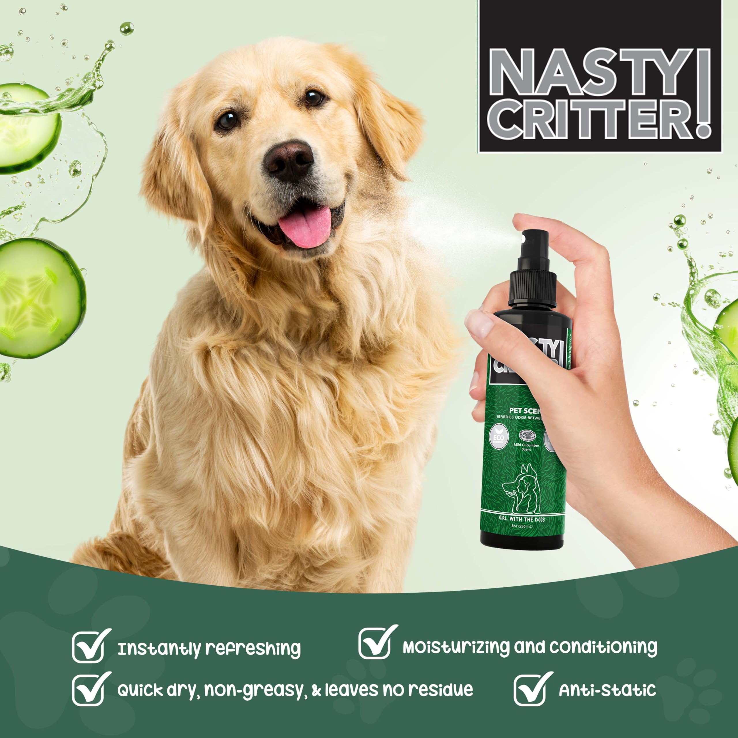 Girl With The Dogs Nasty Critter! Pet Scent 8 Oz - For Cats And Dogs - Made In Usa