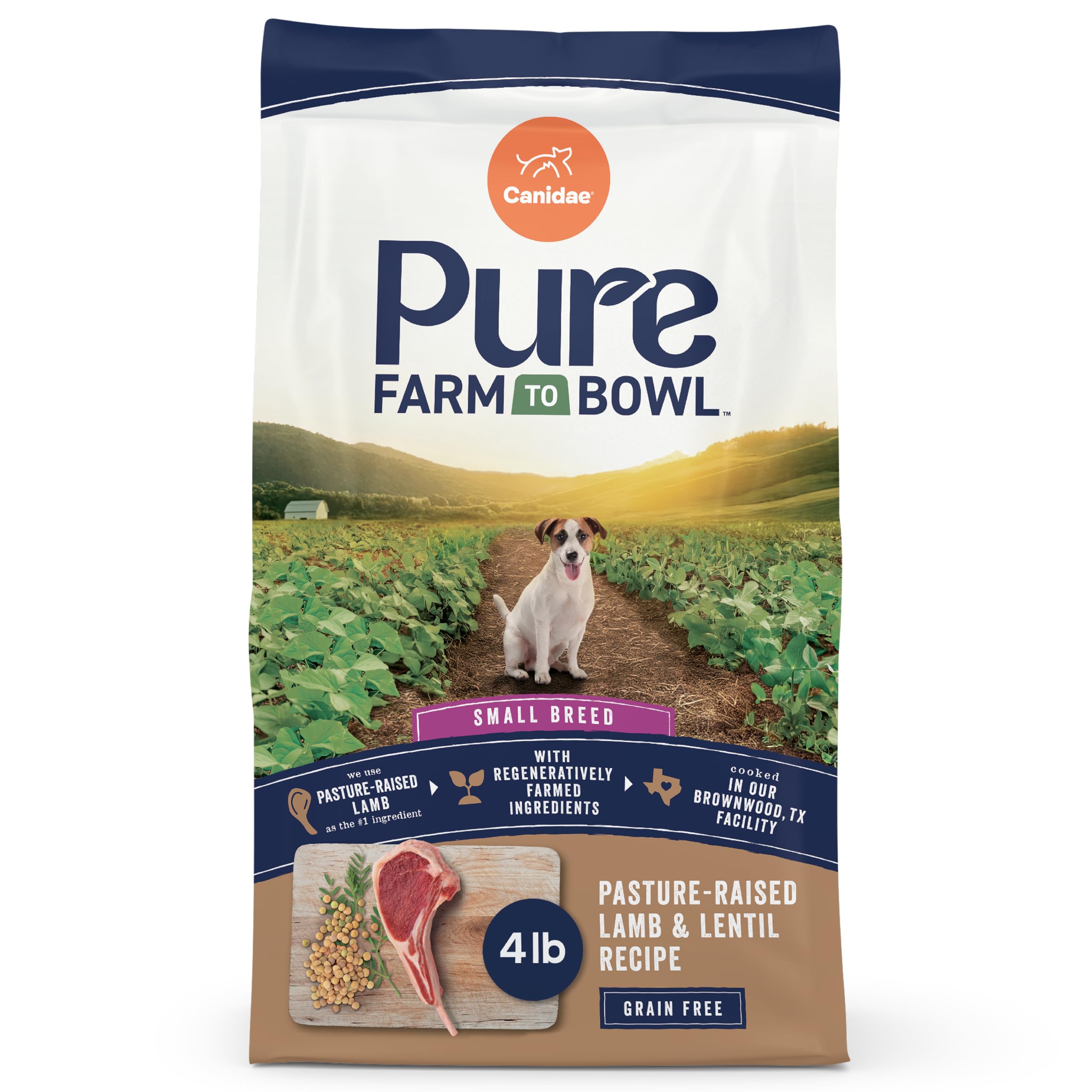 Canidae Pure Farm to Bowl Small Breed, Pasture-Raised Lamb & Lentil Recipe, 4 lbs.
