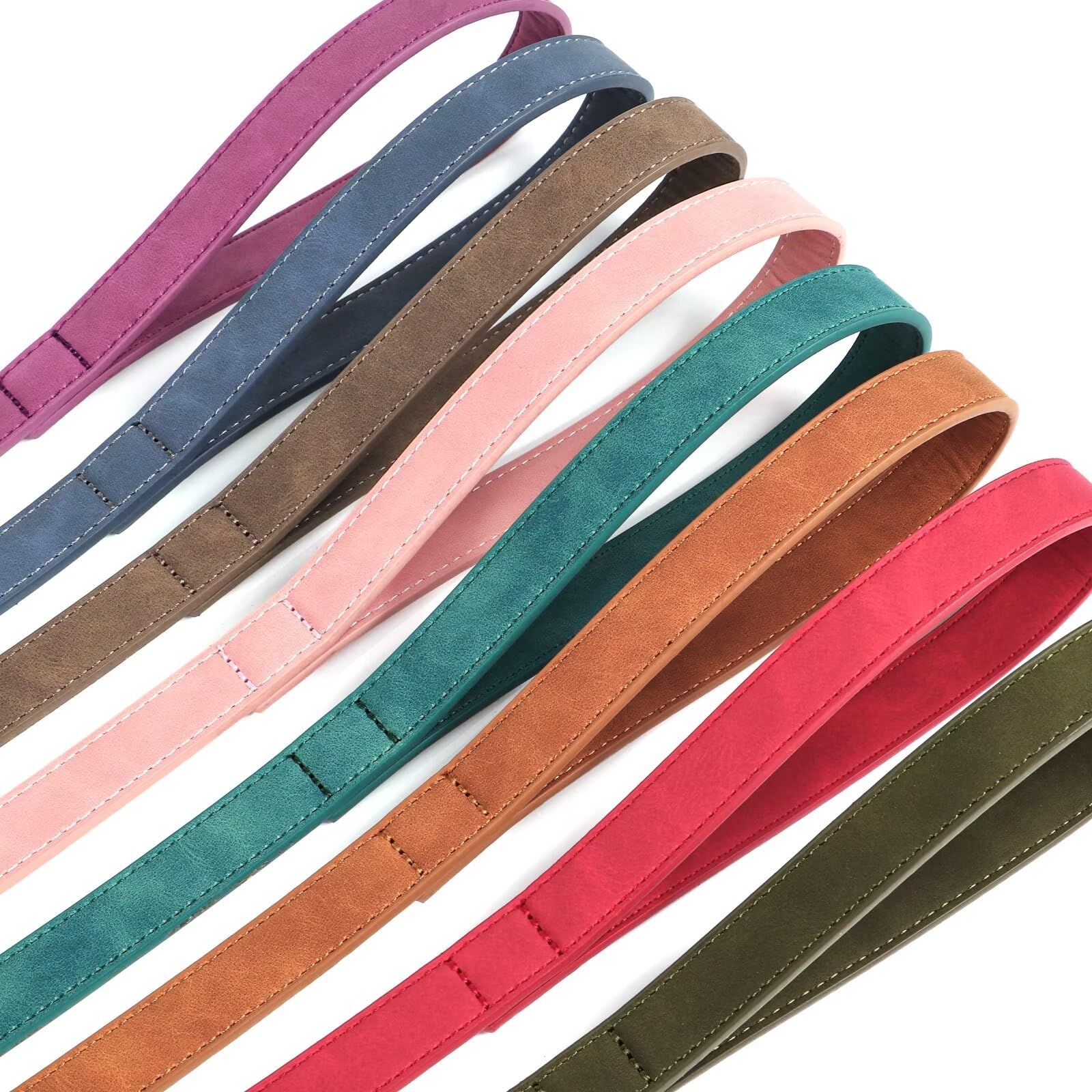 Didog Leather Dog Leash, Colorful Heavy Duty Dog Leash 4Ft, Strong And Durable Faux Leather Lead, Walking And Training Lead For
