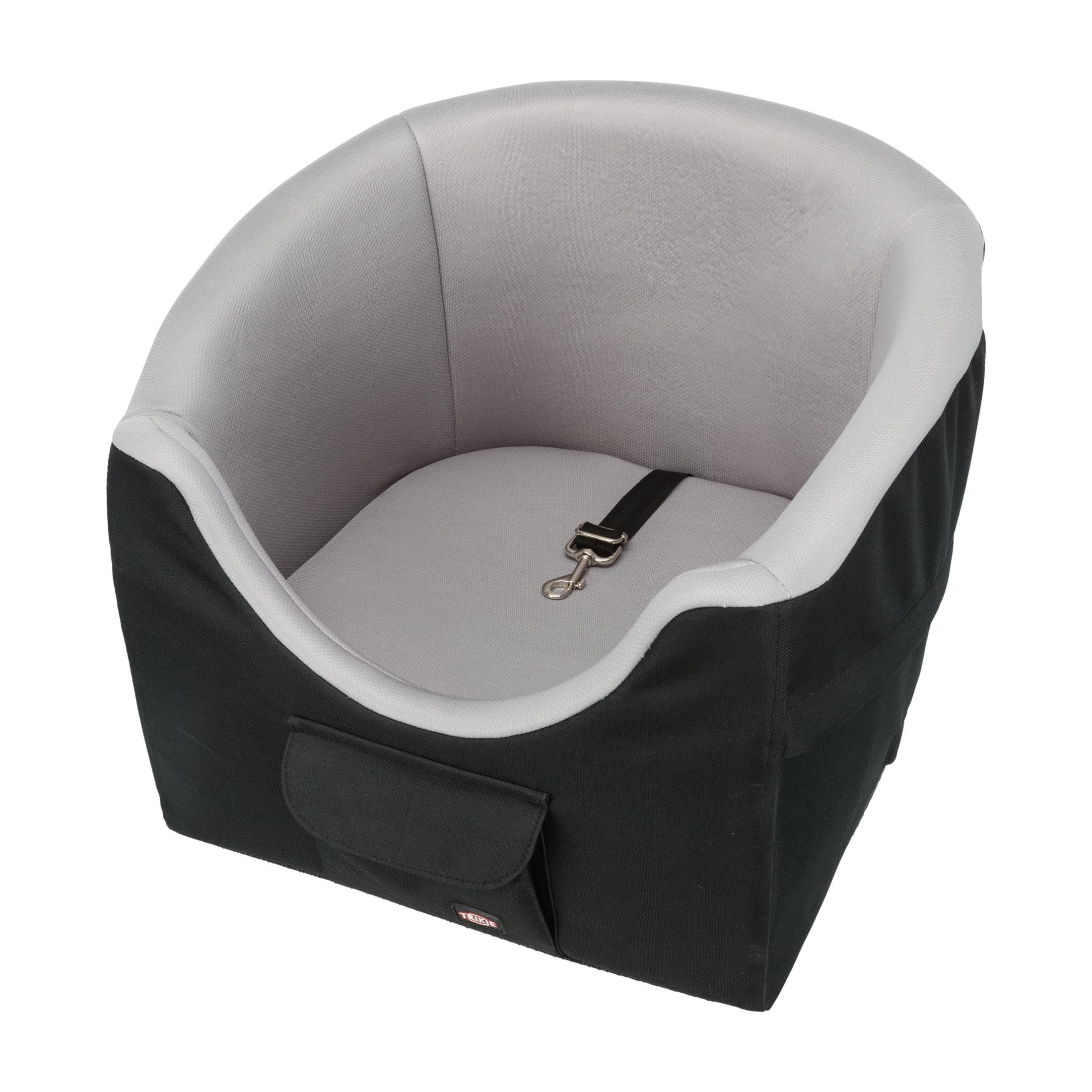 TRIXIE Pet Booster Seat, Dog car Seat, Dog console Seat Ideal for Small Dogs and cats, Travel cat Bed, Black