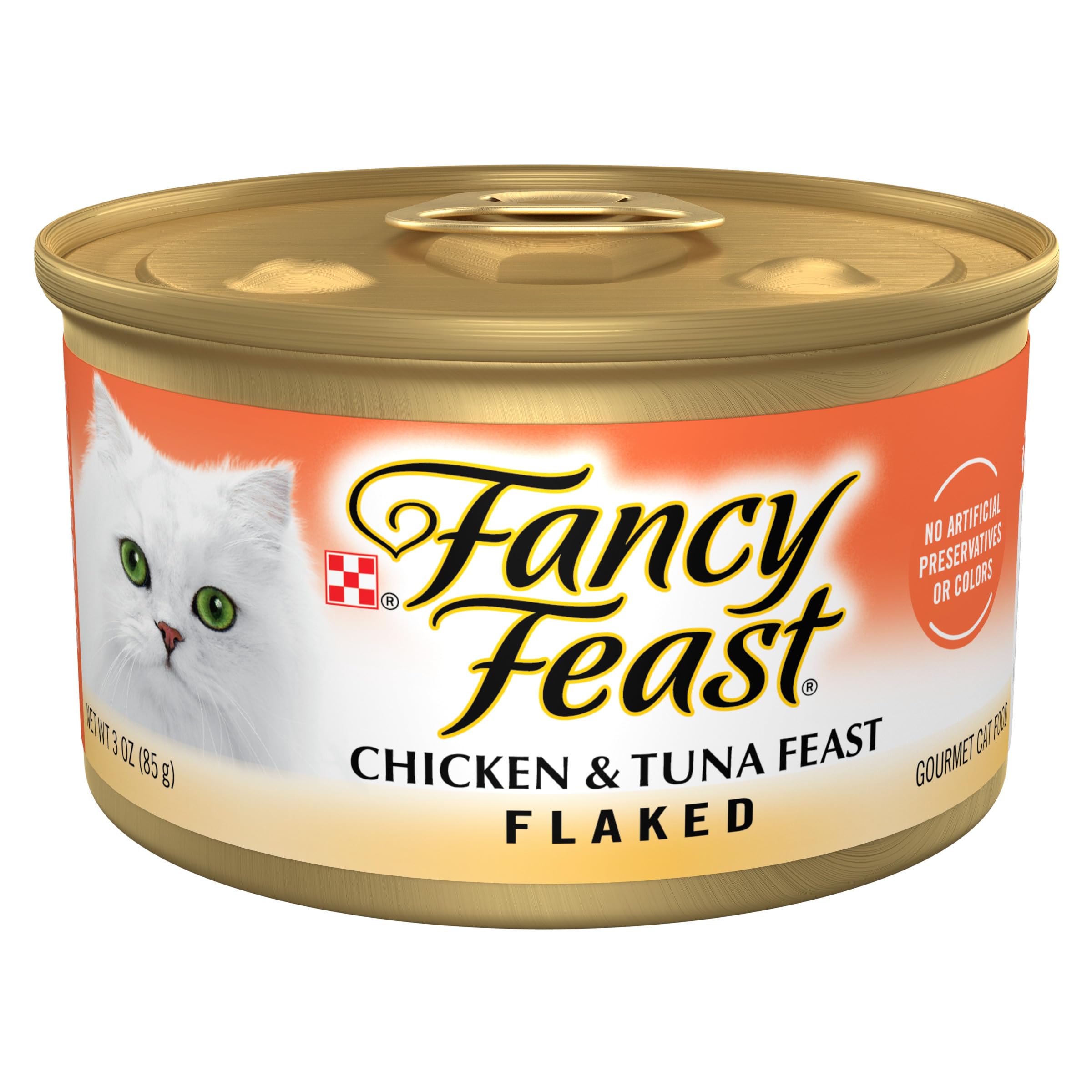 Purina Fancy Feast Wet Cat Food Flaked Chicken and Tuna Feast - (Pack of 24) 3 oz. Cans