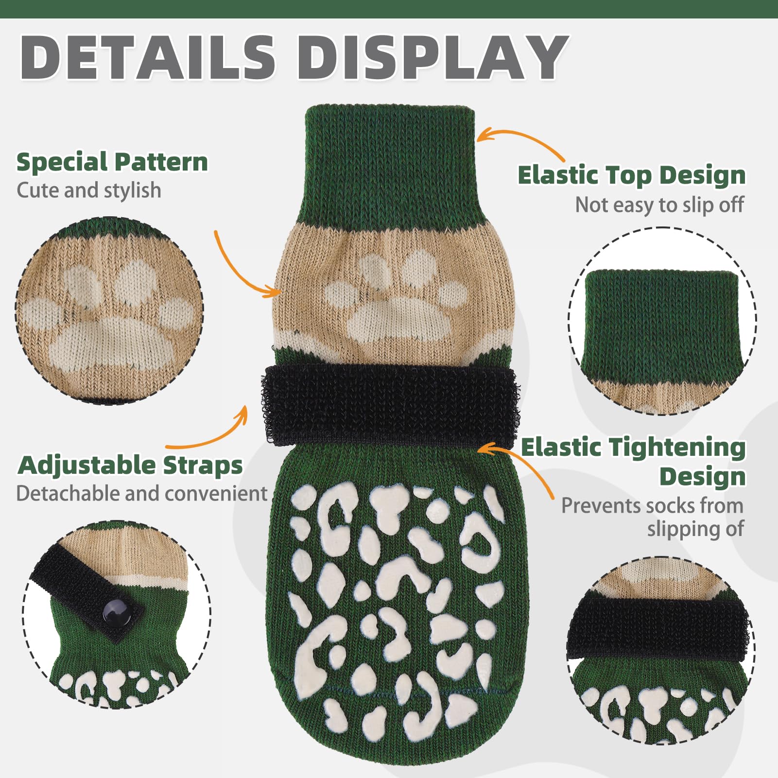 KOOLTAIL Dog Socks for Hot/Cold Pavement to Prevent Licking Paws Scratching,Anti Slip Dog Boots&Paw Protector for Hardwood Floor