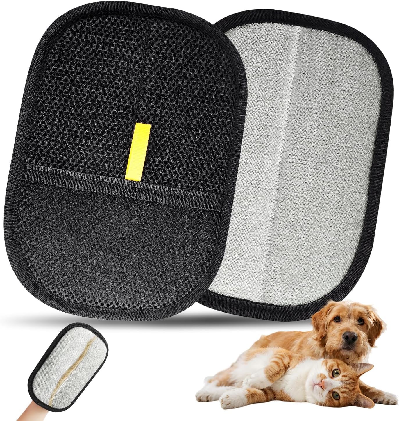 Cromilus Pet Hair Removal Gloves, StaticEnhanced Pet Hair Removal Mitt, Reusable Grooming Mitt Cleaning Glove For Furniture, Ca