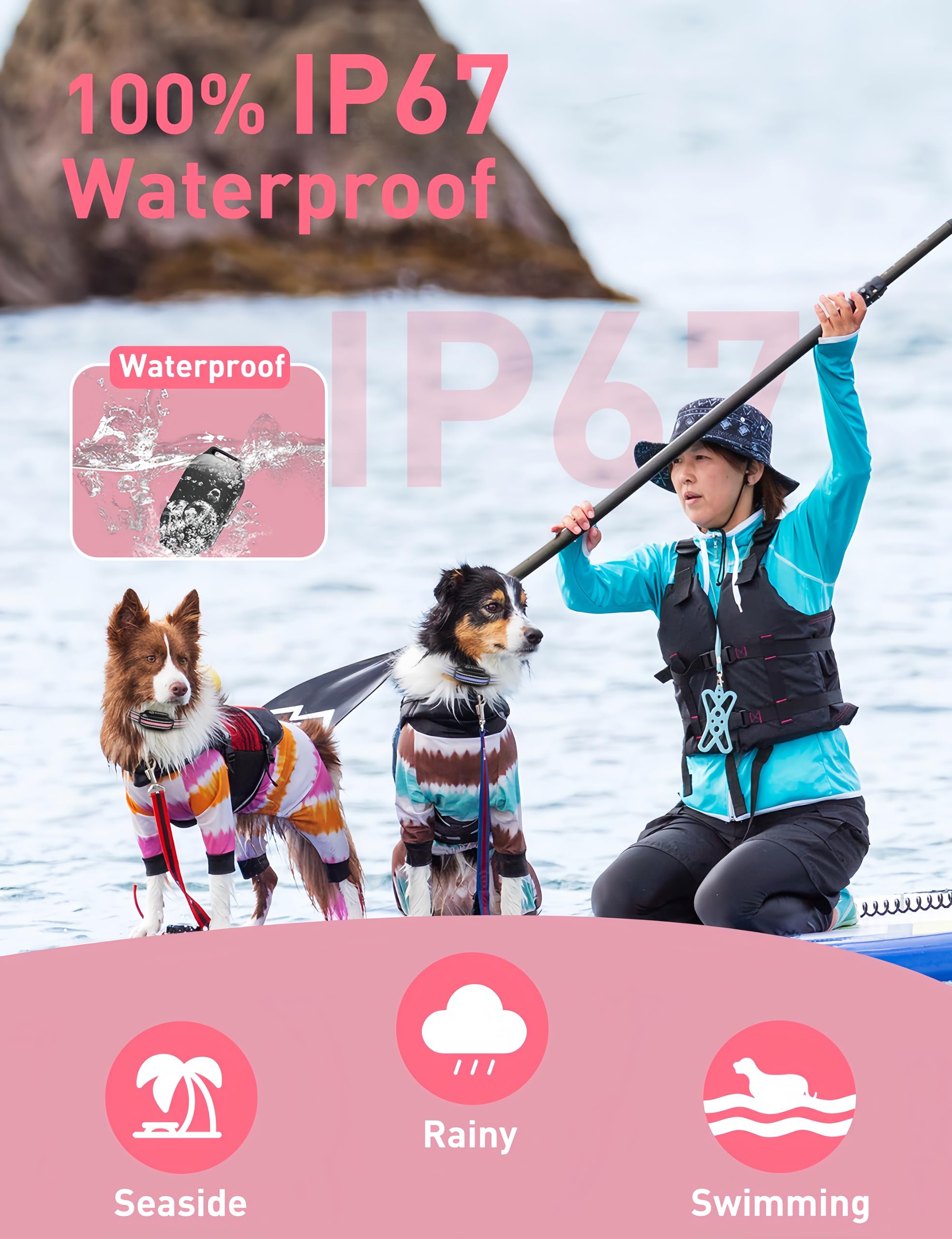 Doglinsen No Shock Dog Training Collar 2 Dogs, Dog Vibration Collar With Controller 3300Ft, No Shock Vibrating Dog Collar, Vibra