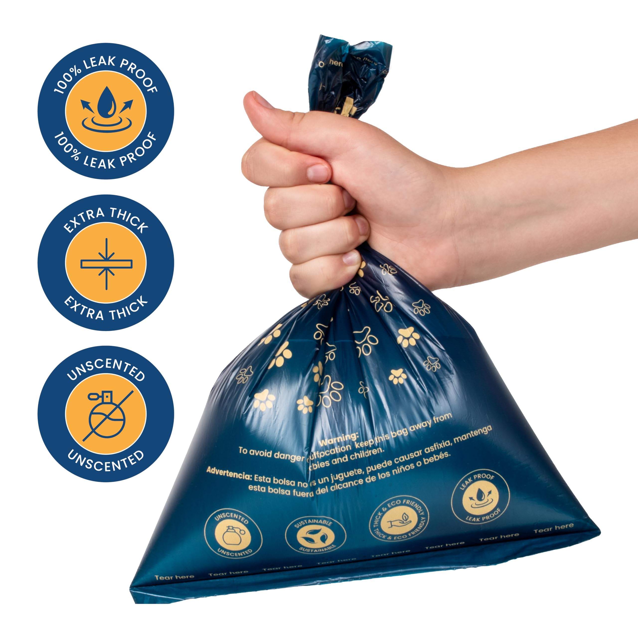 Loving Paws Poop Bags For Dogs Guaranteed Leak Proof And Extra Thick Waste Bag Refill Rolls, Heavy Duty,Unscented, 140 Count