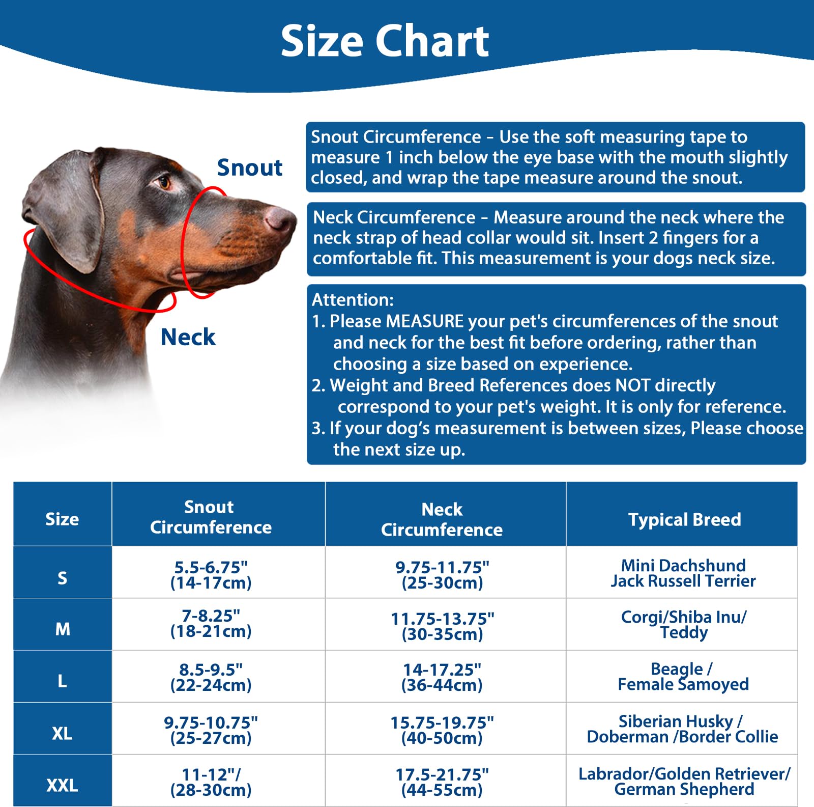 Soft Dog Head Collar, No Pull Training Tool For Small Medium Large Dogs On Walks, Gentle Training Collar And Control For Heavy Pullers, Includes Free Training Guide (M, Blue)