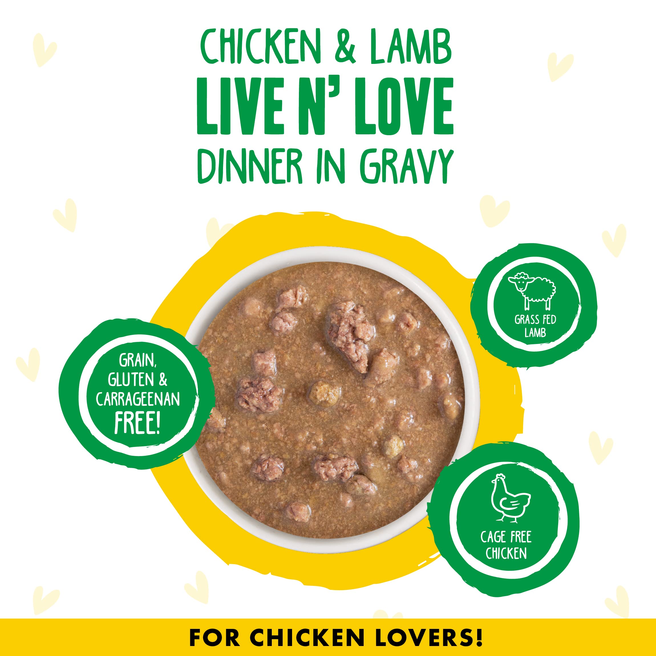 Weruva B.F.F. OMG - Best Feline Friend Oh My Gravy!, Chicken & Lamb Live N Love with Chicken & Lamb in Gravy, 2.8oz Can (Pack o