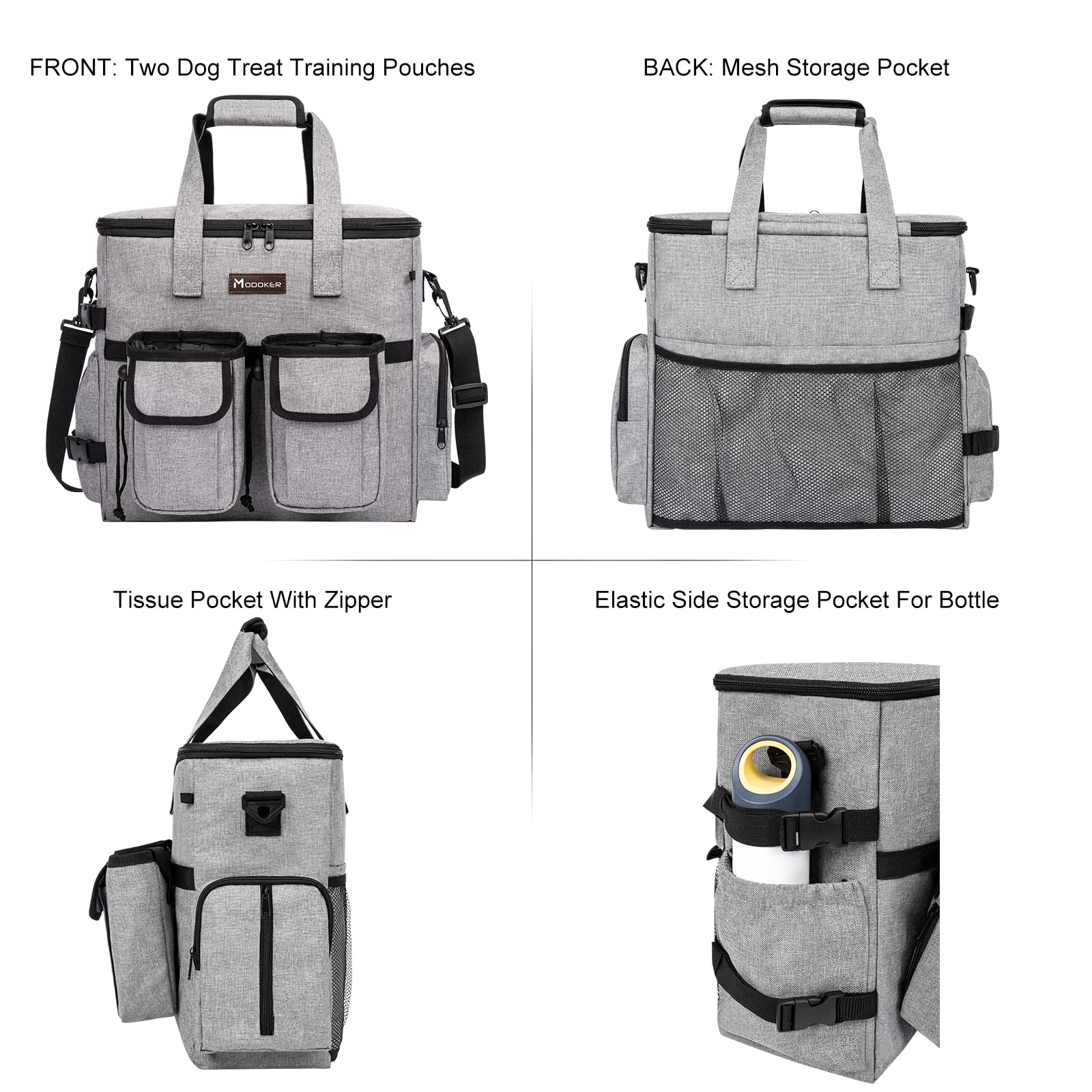 Airline Approved Dog Travel Bag With 2 Dog Treat Training Pouches, Dog Tote Organizer For Weekend Pet Travel Supplies & Accessor